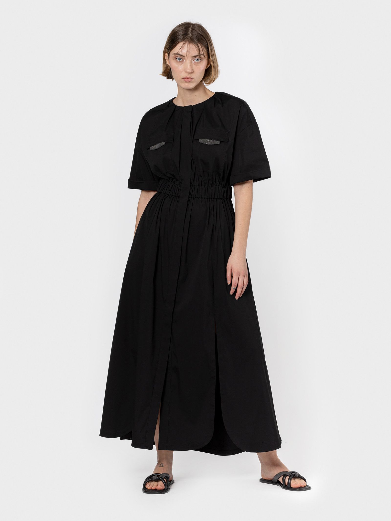 image of Brunello Cucinelli O1W1Db10524 Dress In Black, Women's (Size Small)