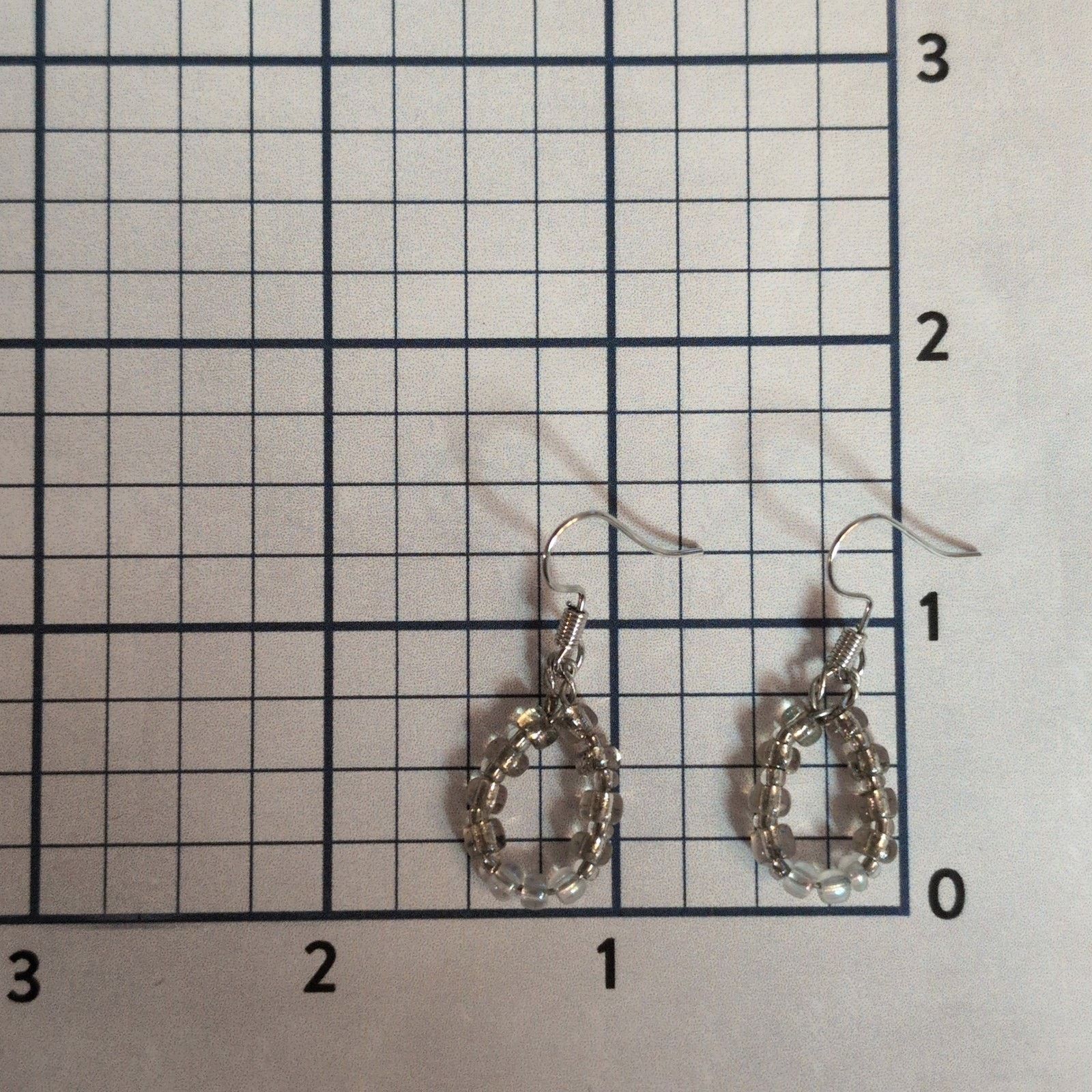 Vintage Dainty VTG 1980 Silver-Tone Teardrop Beaded Loop Earrings Size ONE SIZE - 5 Thumbnail