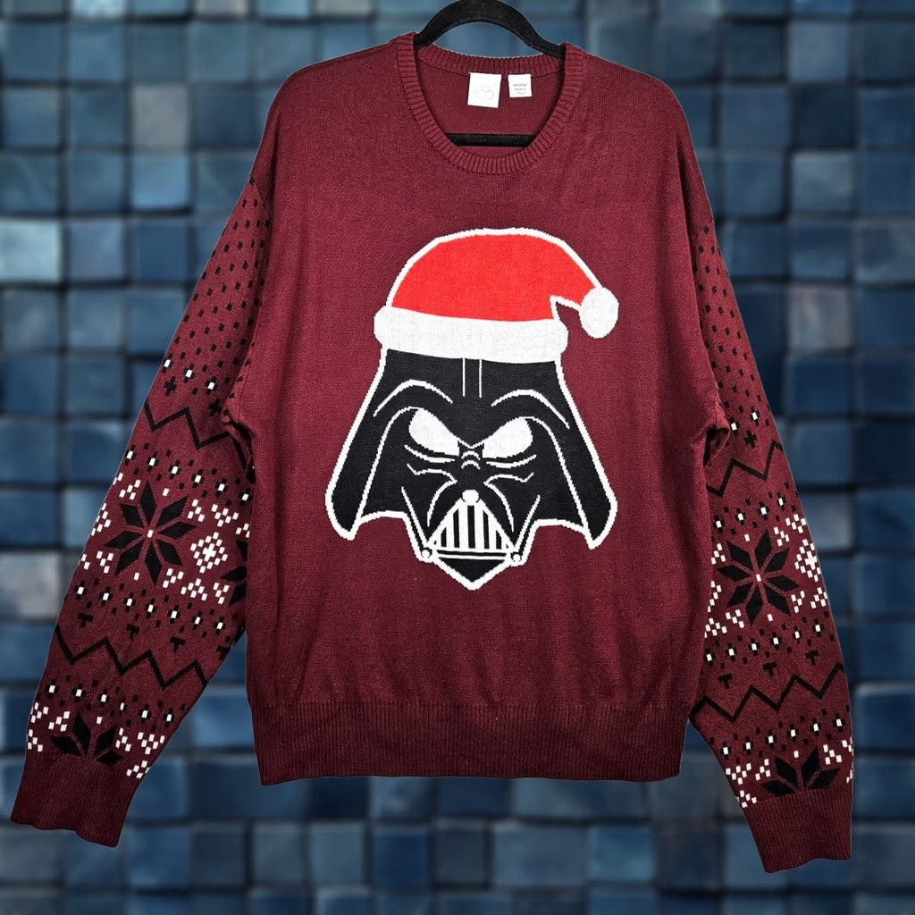 Disney Disney Darth Vader Holiday Pullover Sweater Men M Red Knit Crew Neck All Seasons Holiday Theme, Regular Fit, Disney Brand Size US M / EU 48-50 / 2 - 1 Thumbnail