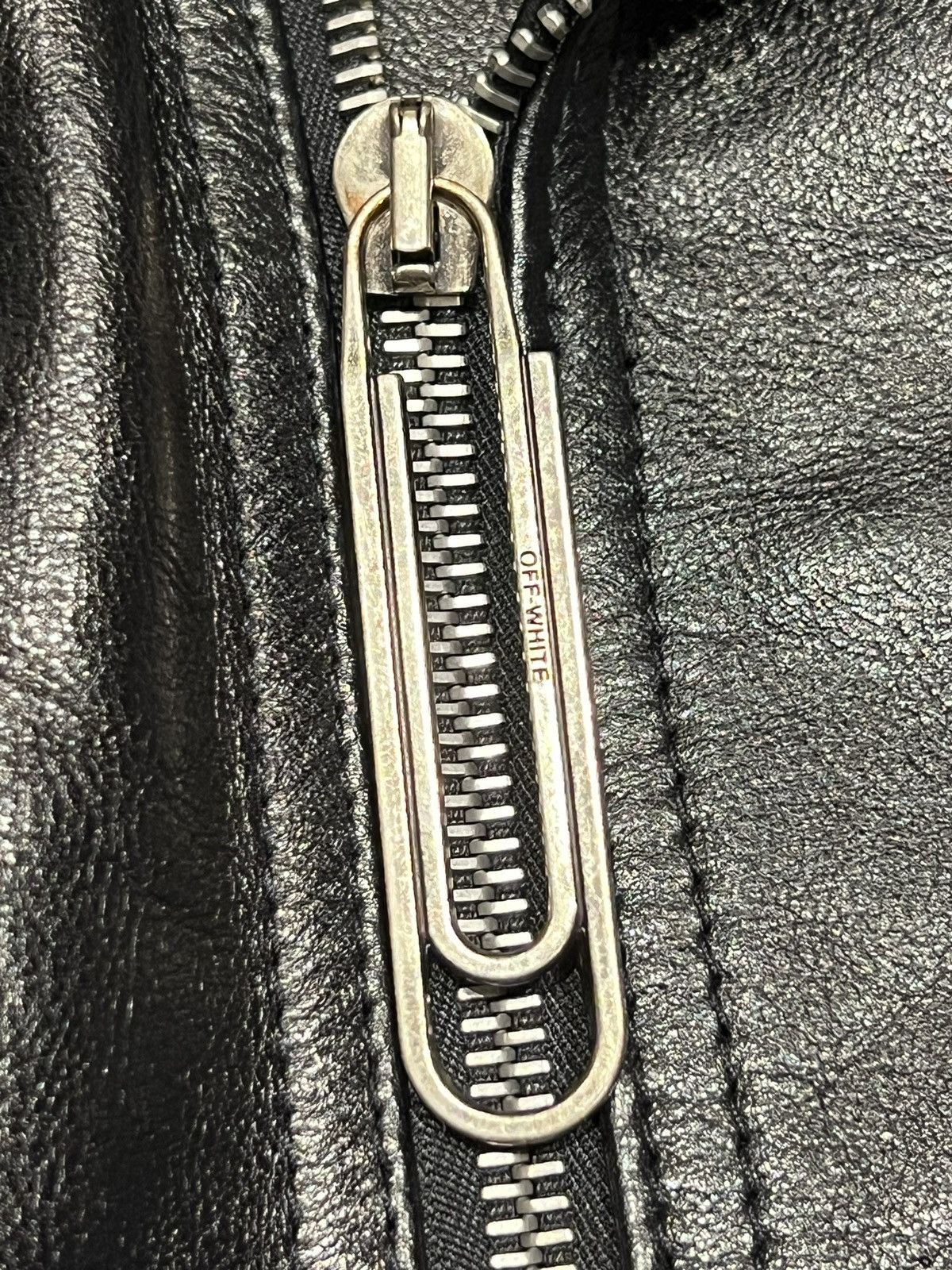 Off-White Off white (clean logo) leather jacket Size US L / EU 52-54 / 3 - 6 Thumbnail