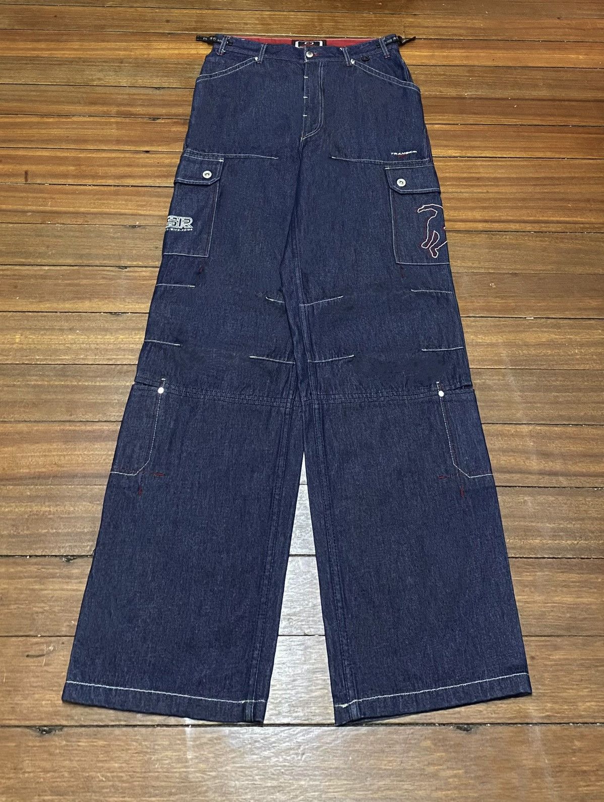Vintage Rare Vintage Transfer Skater Rapper Baggy Cargo Jeans 1990s Size US 33 - 1 Thumbnail