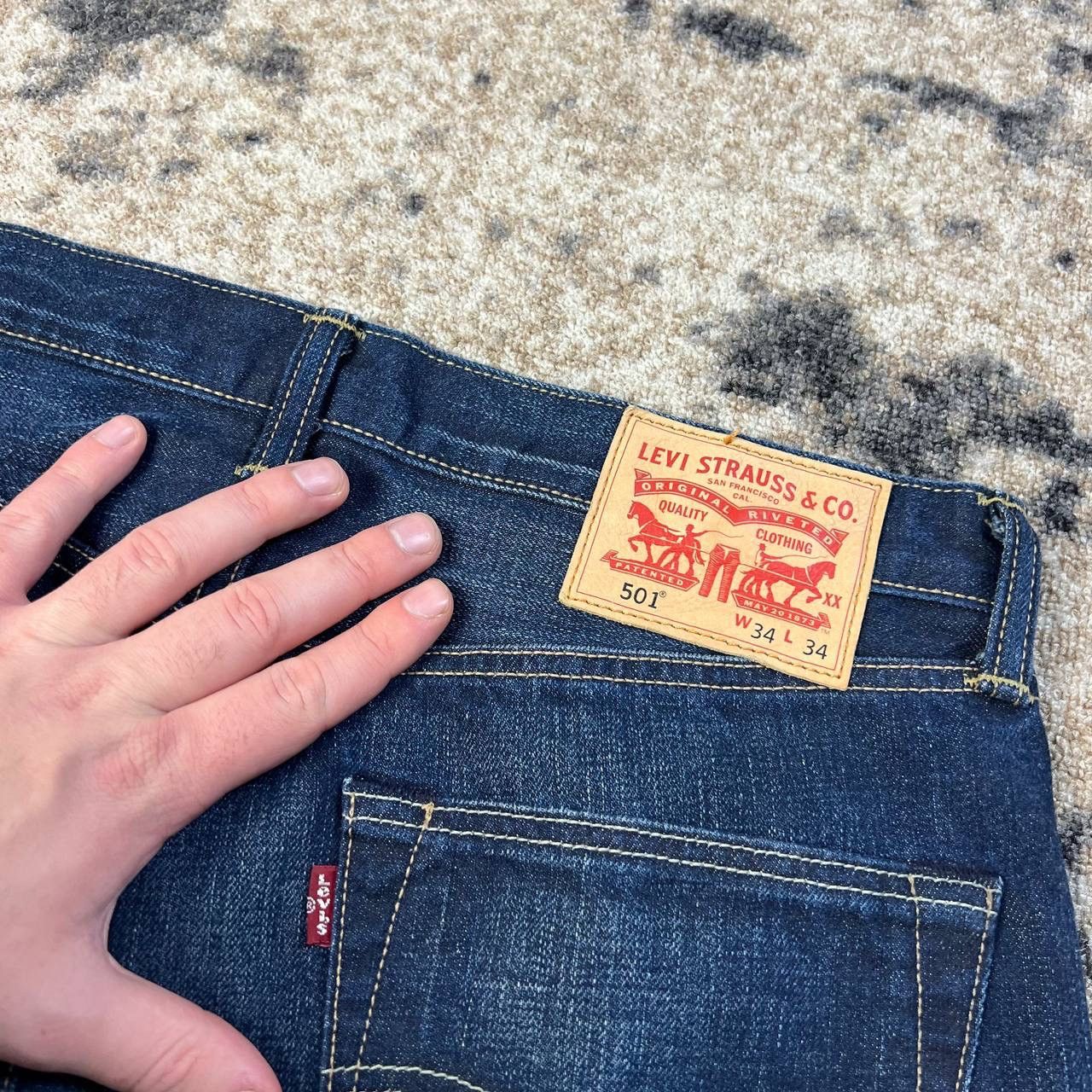 Levi's 501 Levis Vintage Y2K Straight Fit Blue Denim Jeans Size US 34 / EU 50 - 5 Thumbnail