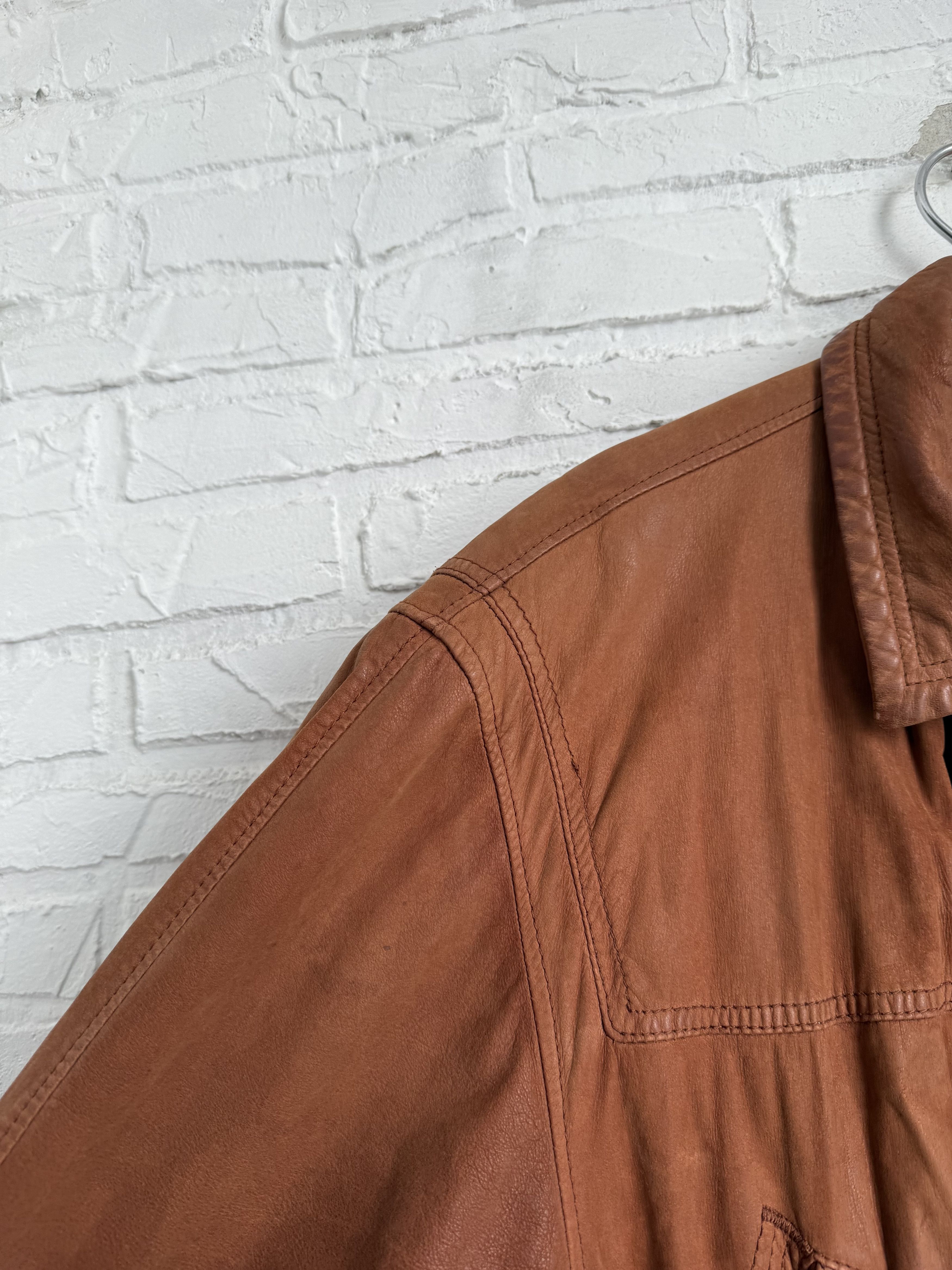 Hugo Boss Vintage 90s Hugo Boss Leather duffle coat toggle jacket Size US L / EU 52-54 / 3 - 14 Thumbnail
