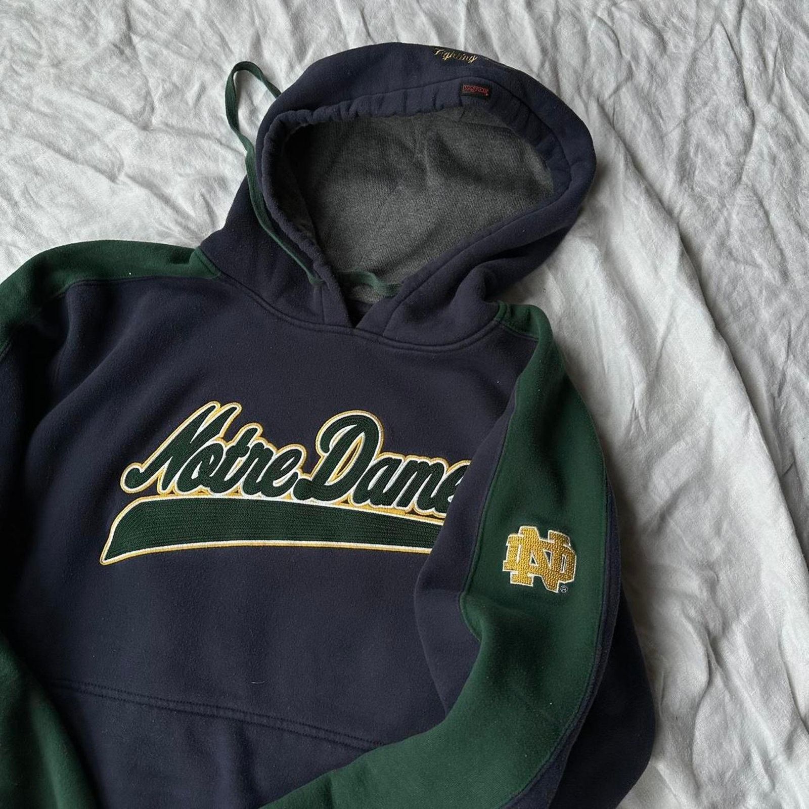 Jansport × Vintage Vintage 00s jansport heavy cotton notre dame hoodie Size US M / EU 48-50 / 2 - 2 Thumbnail
