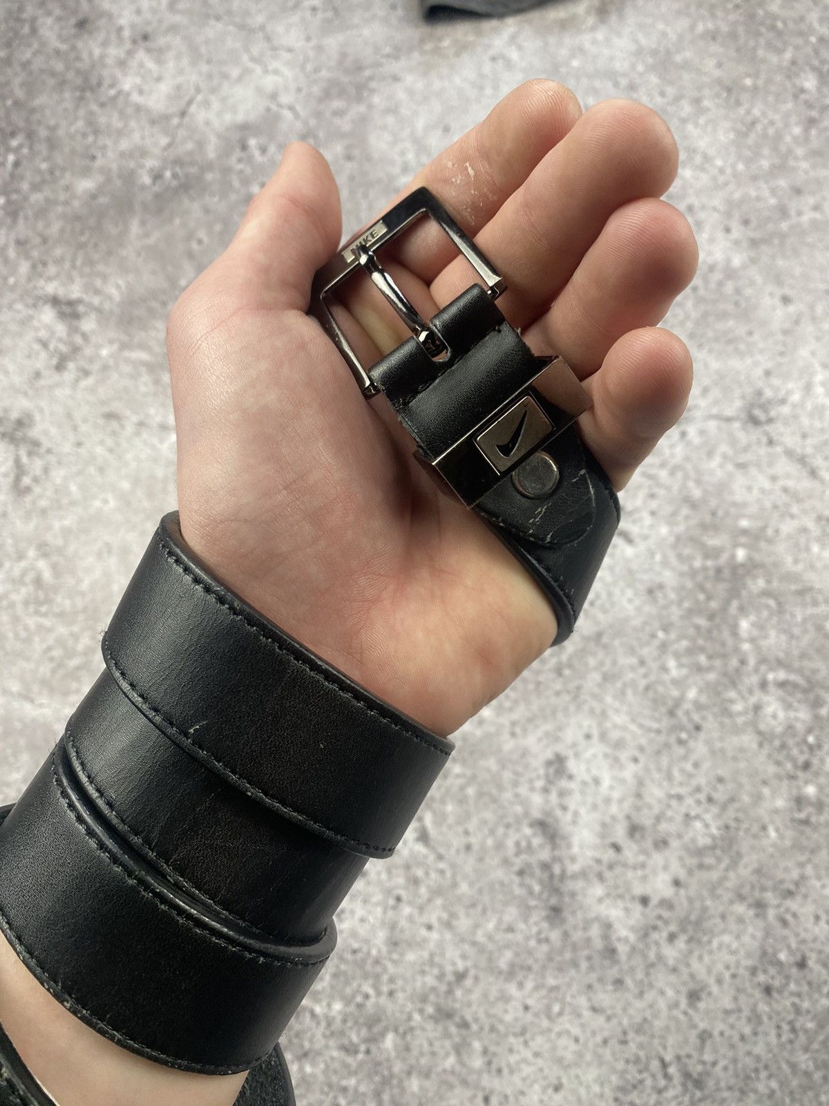 Nike × Vintage Vintage Y2K Nike Leather Belt Drill Streetwear Size ONE SIZE - 5 Thumbnail