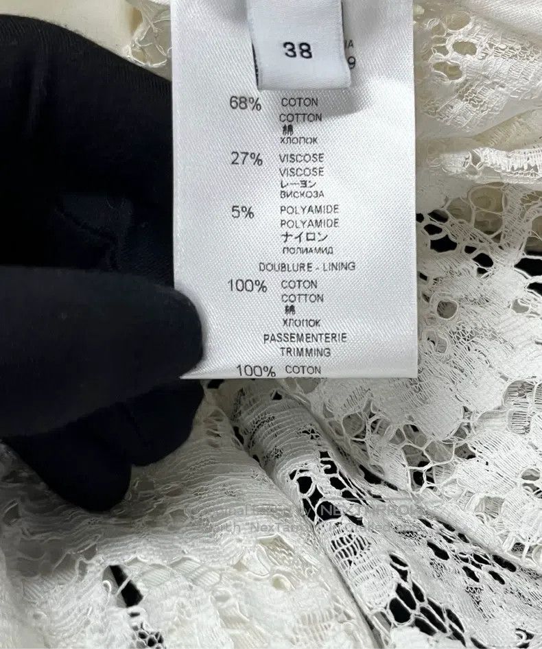 Givenchy Givenchy White Openwork Floral Lace Double Breasted Belted Size XS / US 0-2 / IT 36-38 - 4 Thumbnail