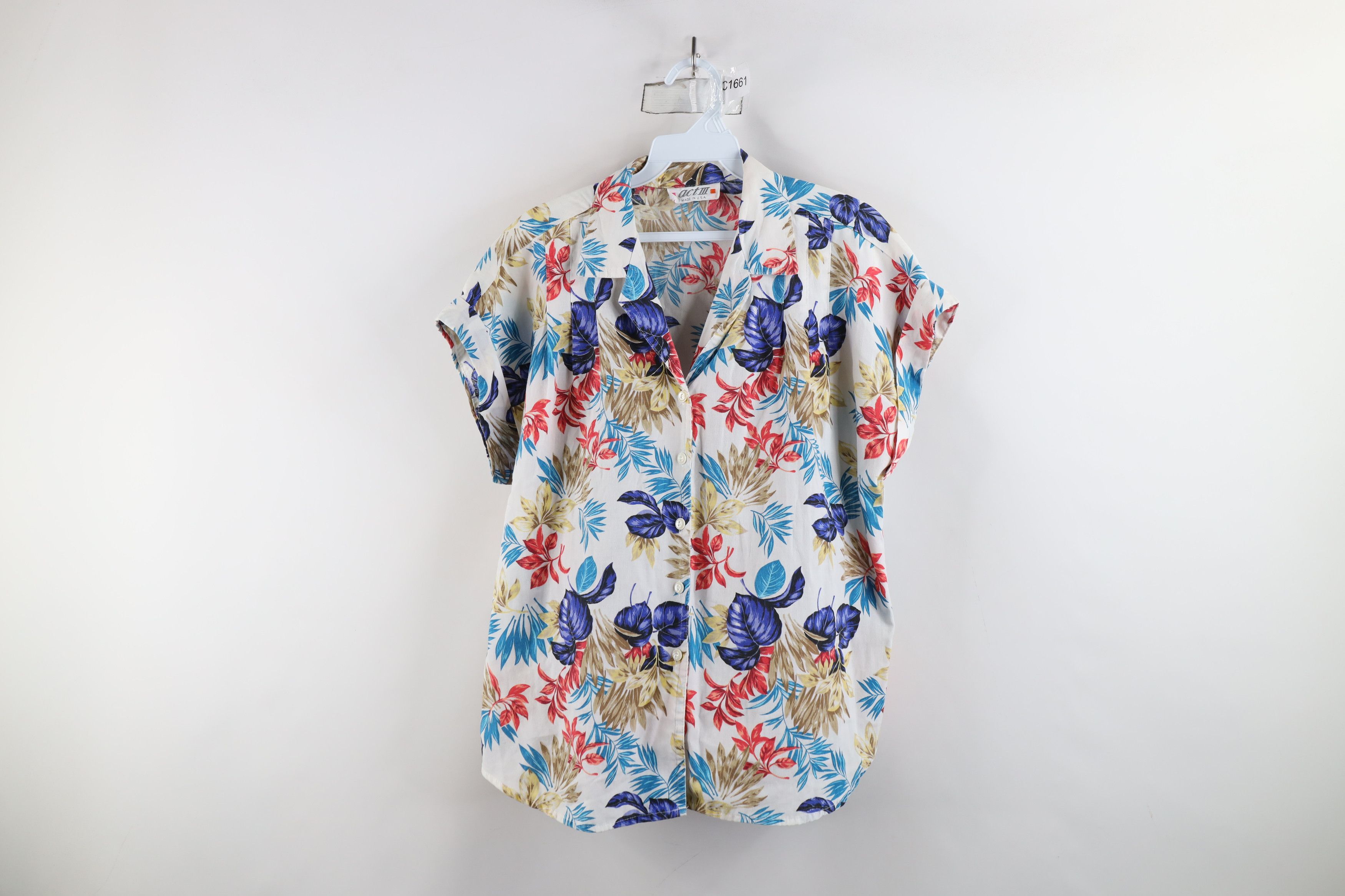 Vintage Vintage 80s 90s Streetwear Cuffed Hawaiian Button Shirt USA Size XL / US 12-14 / IT 48-50 - 1 Thumbnail
