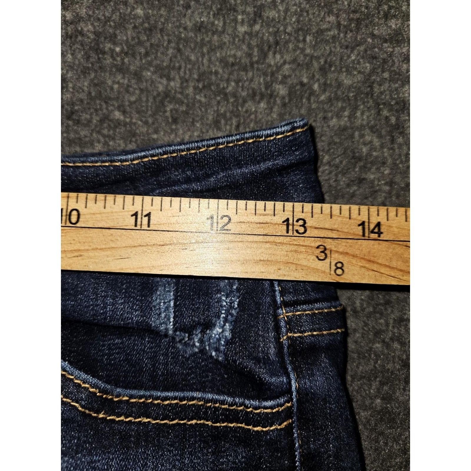 Vintage KanCan Jeans Womens 7/27 Blue High Rise Skinny Distressed Button Fly Raw Hem Size 28" / US 6 / IT 42 - 4 Thumbnail