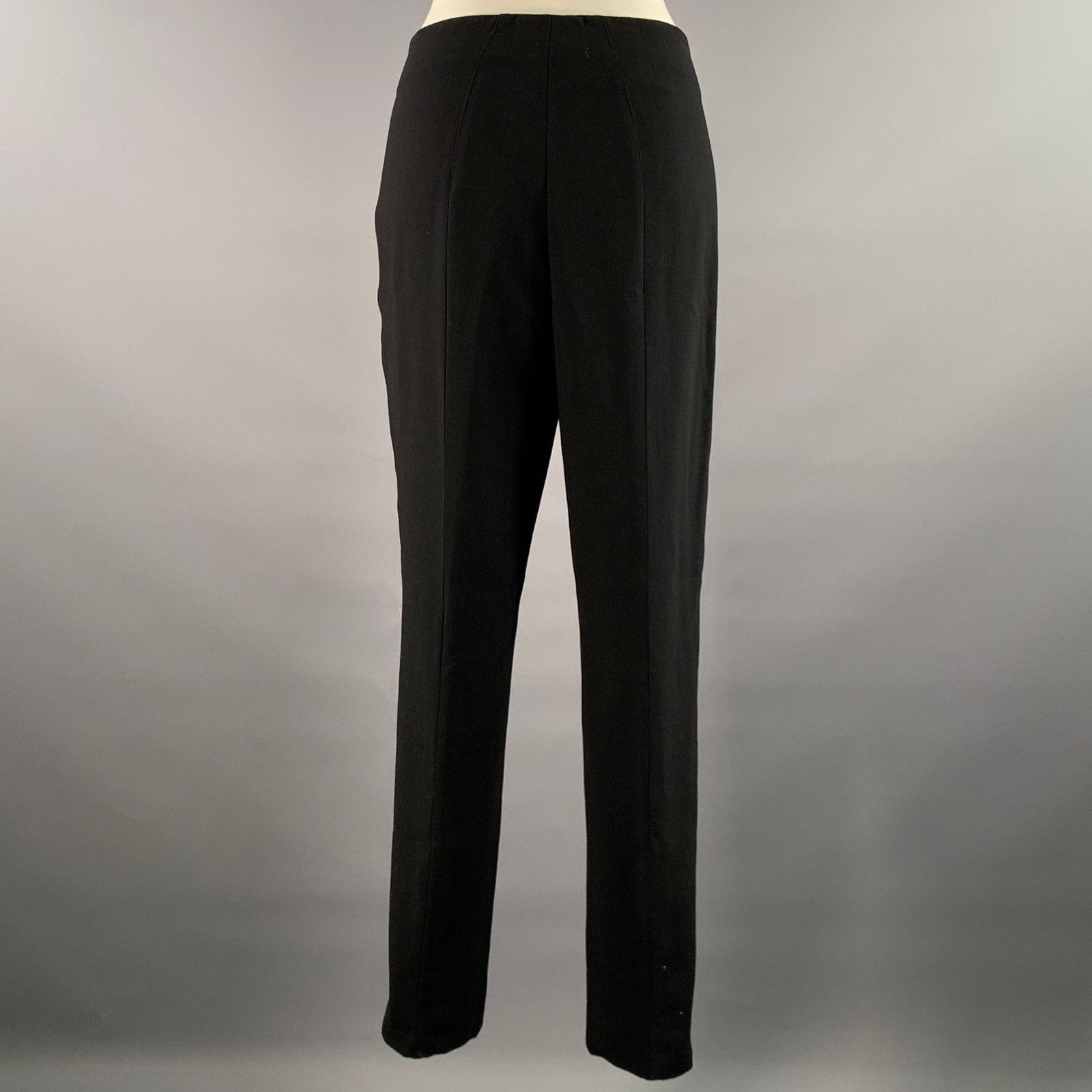 Akris AKRIS Size 10 Black Wool Polyamide Side Zipper Slim Pants Size US 32 / EU 48 - 3 Thumbnail