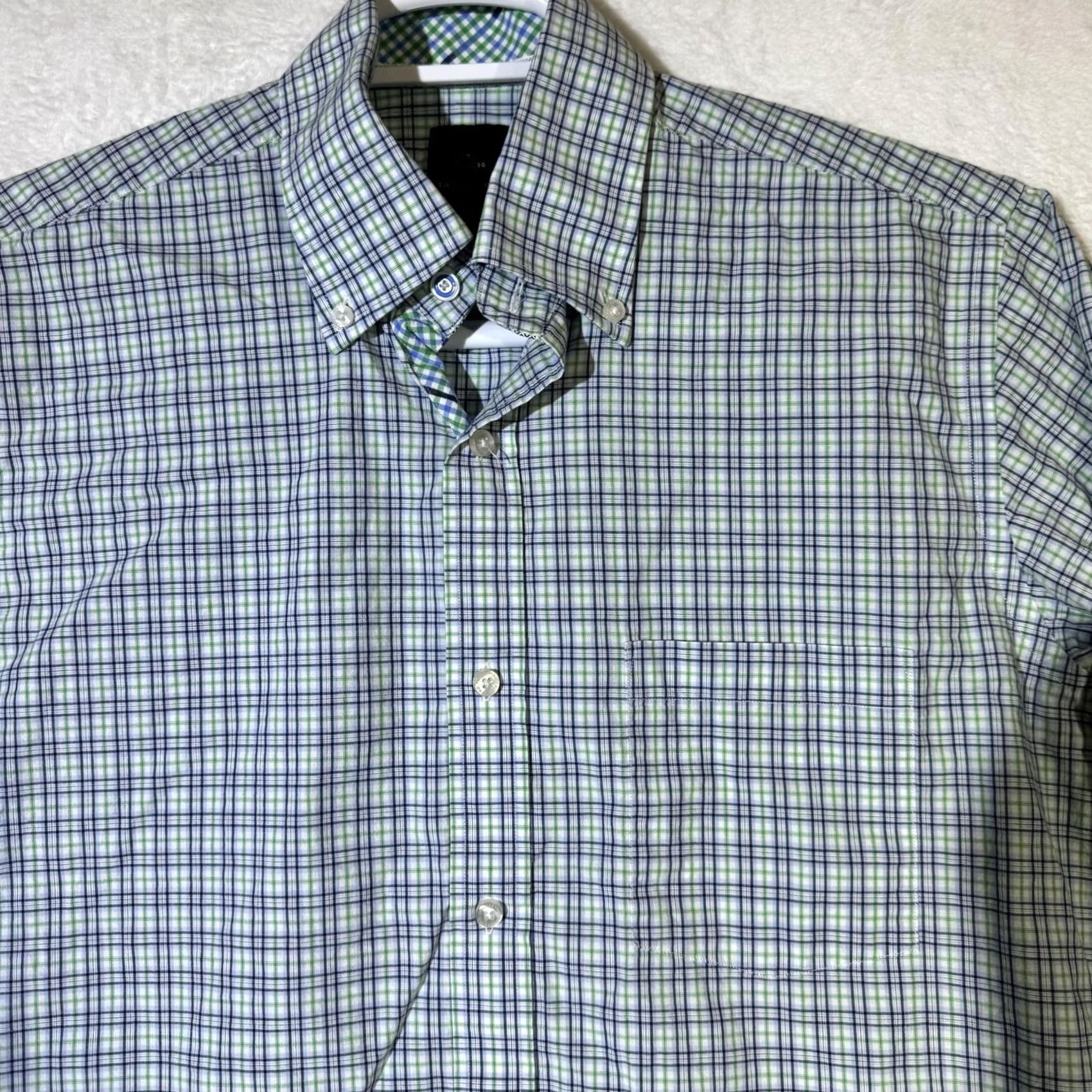Tailorbyrd TAILORBYRD Collection Shirt Mens Medium Blue Green Plaid Button Down Long Sleeve Size US M / EU 48-50 / 2 - 5 Thumbnail