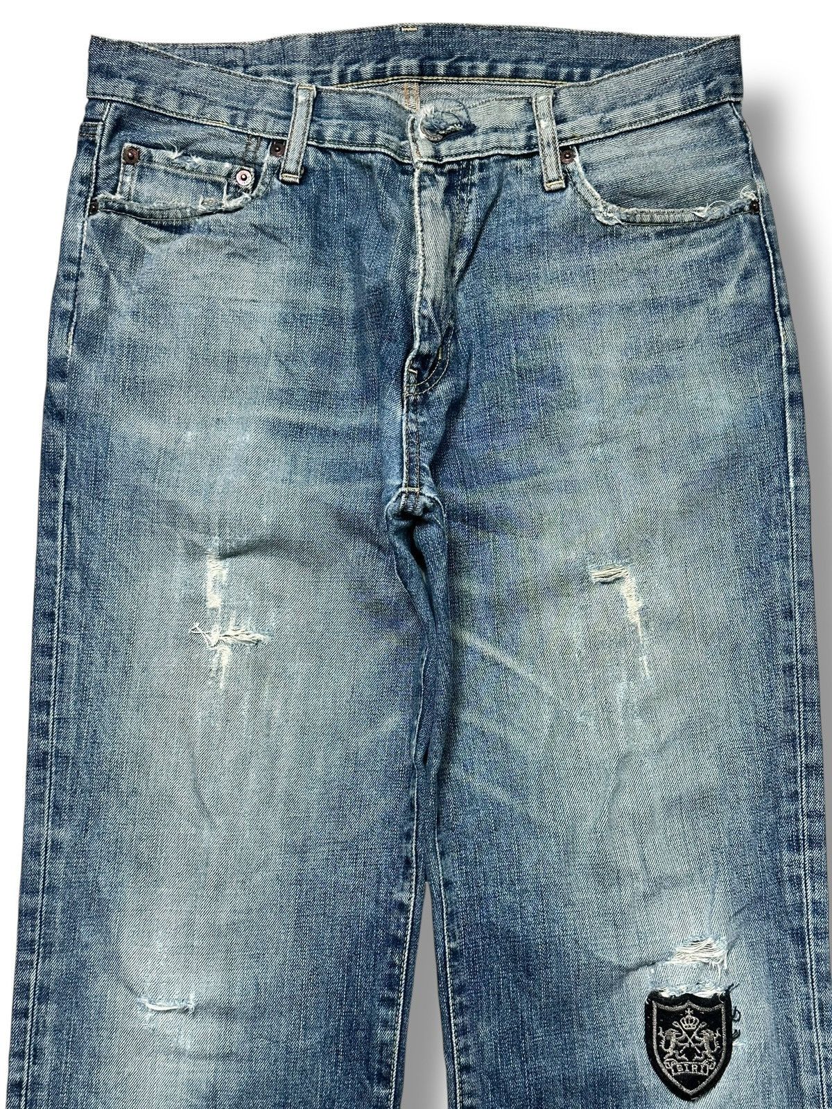 Uniqlo Uniqlo Vintage Distressed With Patches & Baggy Loose Faded Size US 33 - 3 Thumbnail