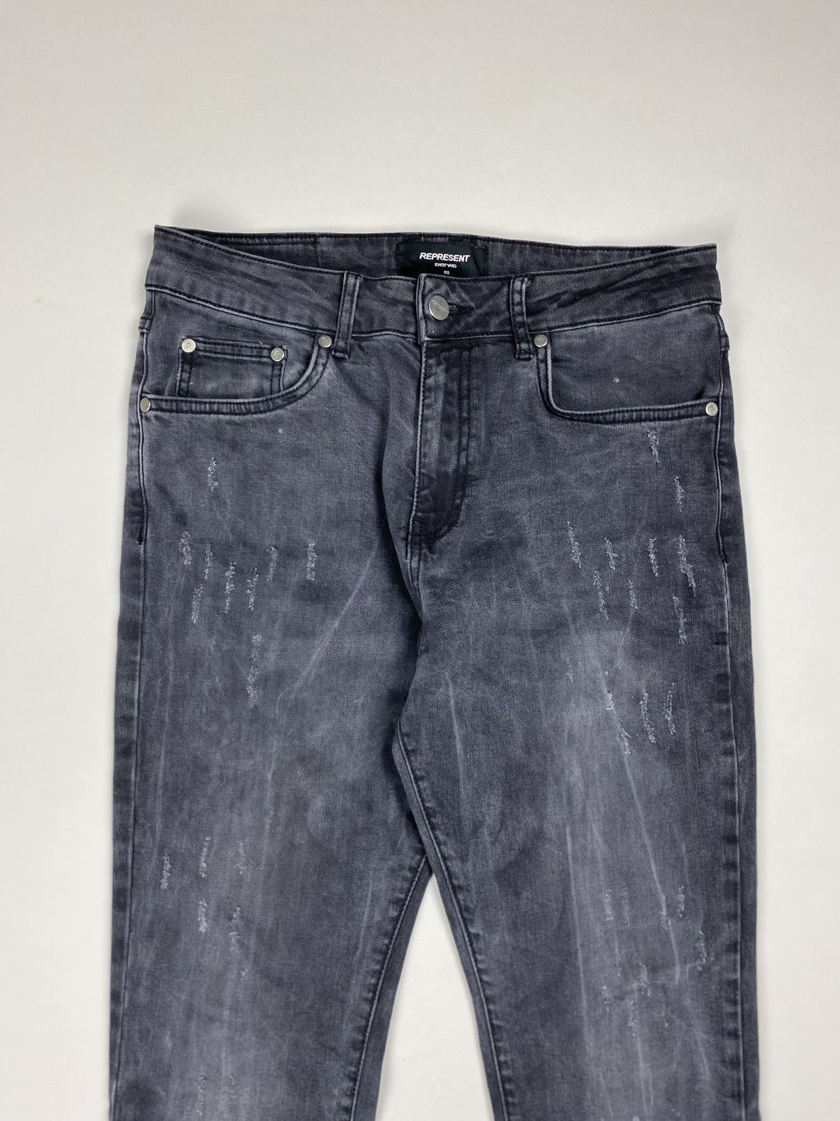 Represent Clo. Represent men’s Repaired Distressed Skinny Denim Jeans Size US 32 / EU 48 - 5 Thumbnail