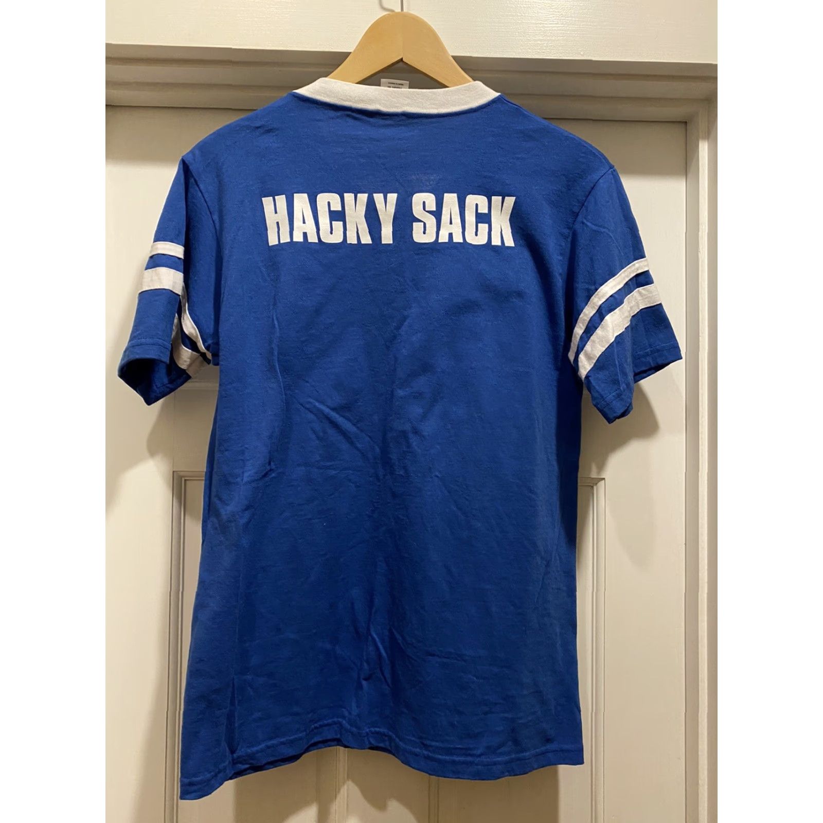 Augusta Sportswear Womens Medium Shirt Tri Delta Hacky Sack Senior Shirts M Blue Crew Neck Short Sleeve Cotton Blend Ringer Augusta Sportswear Women T-Shirt Size M / US 6-8 / IT 42-44 - 2 Thumbnail