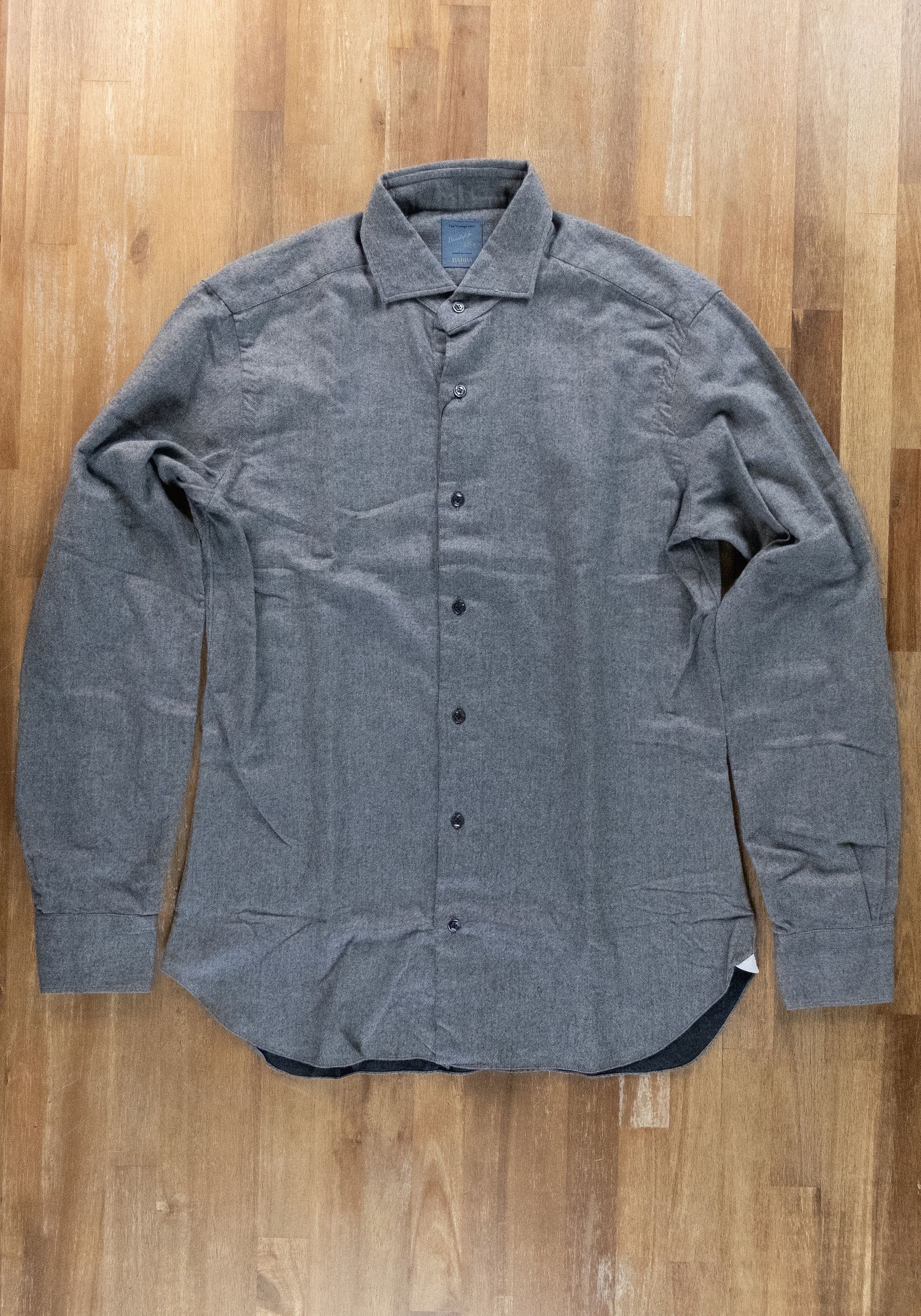 BARBA NAPOLI 薄手デニム ホリゾンタルカラーシャンブレーシャツ 美品