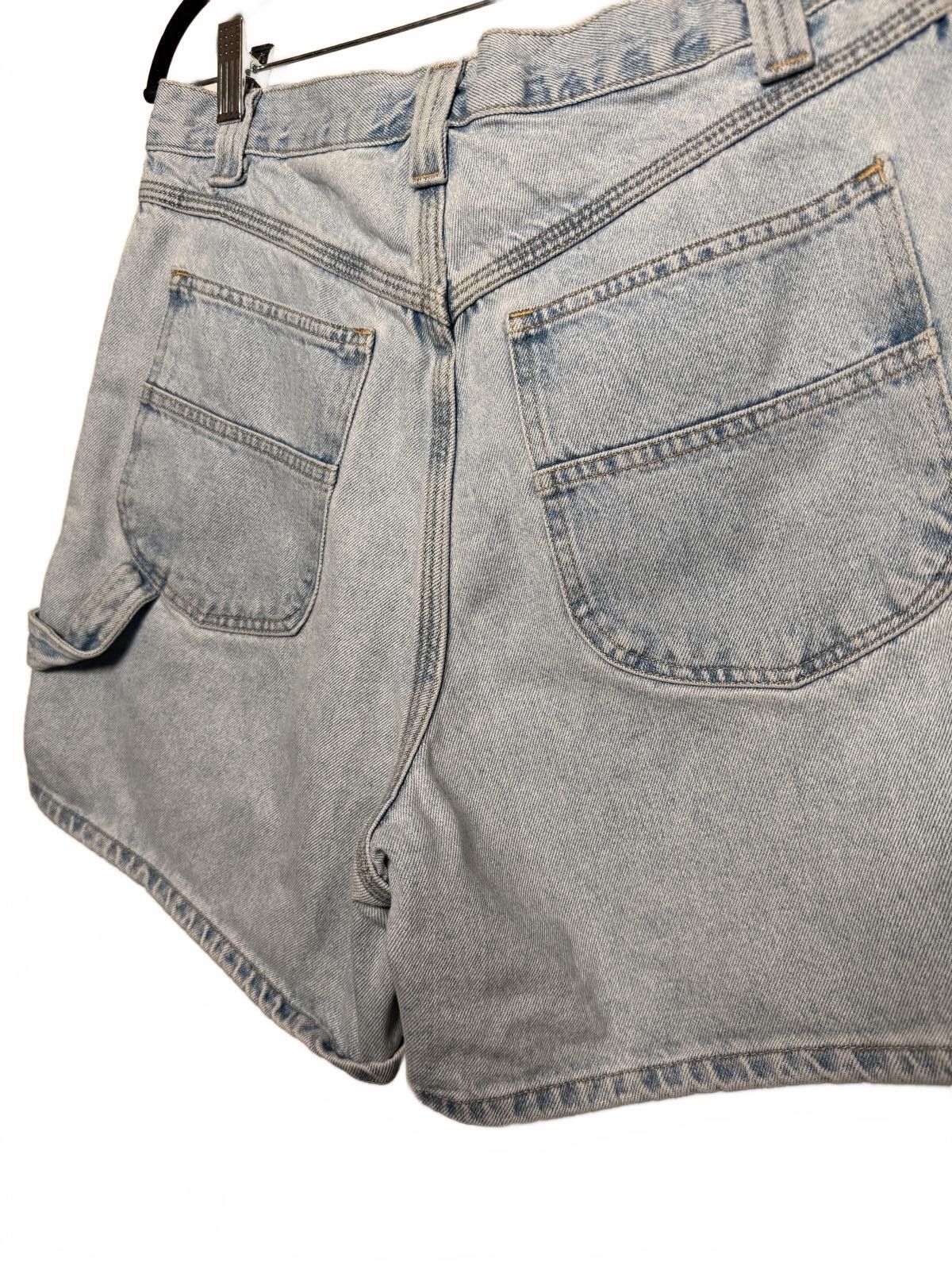 Designer Vintage 90s Bugle Boy Classic Blue Jean Carpenter Shorts Size 34" / US 12 / IT 48 - 2 Thumbnail