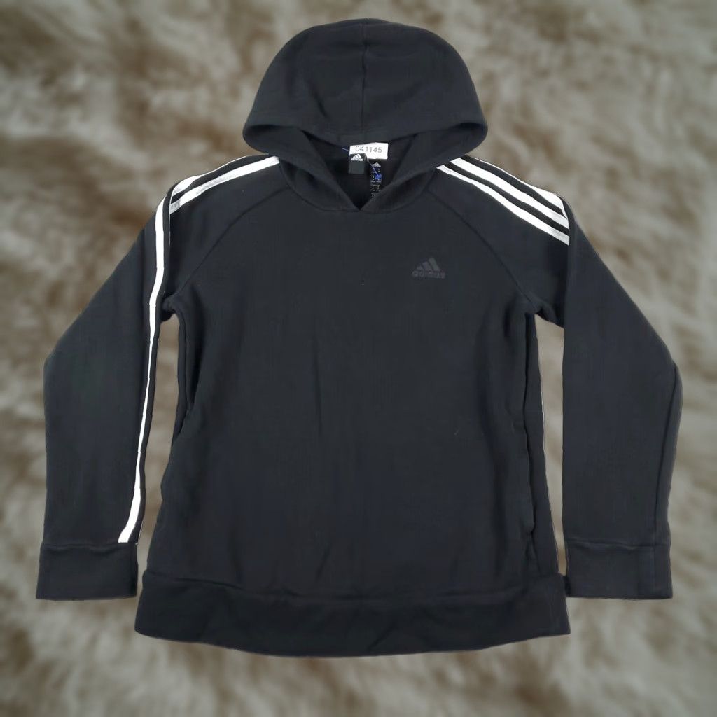 Adidas Adidas Pullover Hoodie Sweatshirt Womens Medium Black Cotton Blend Activewear Size M / US 6-8 / IT 42-44 - 1 Thumbnail