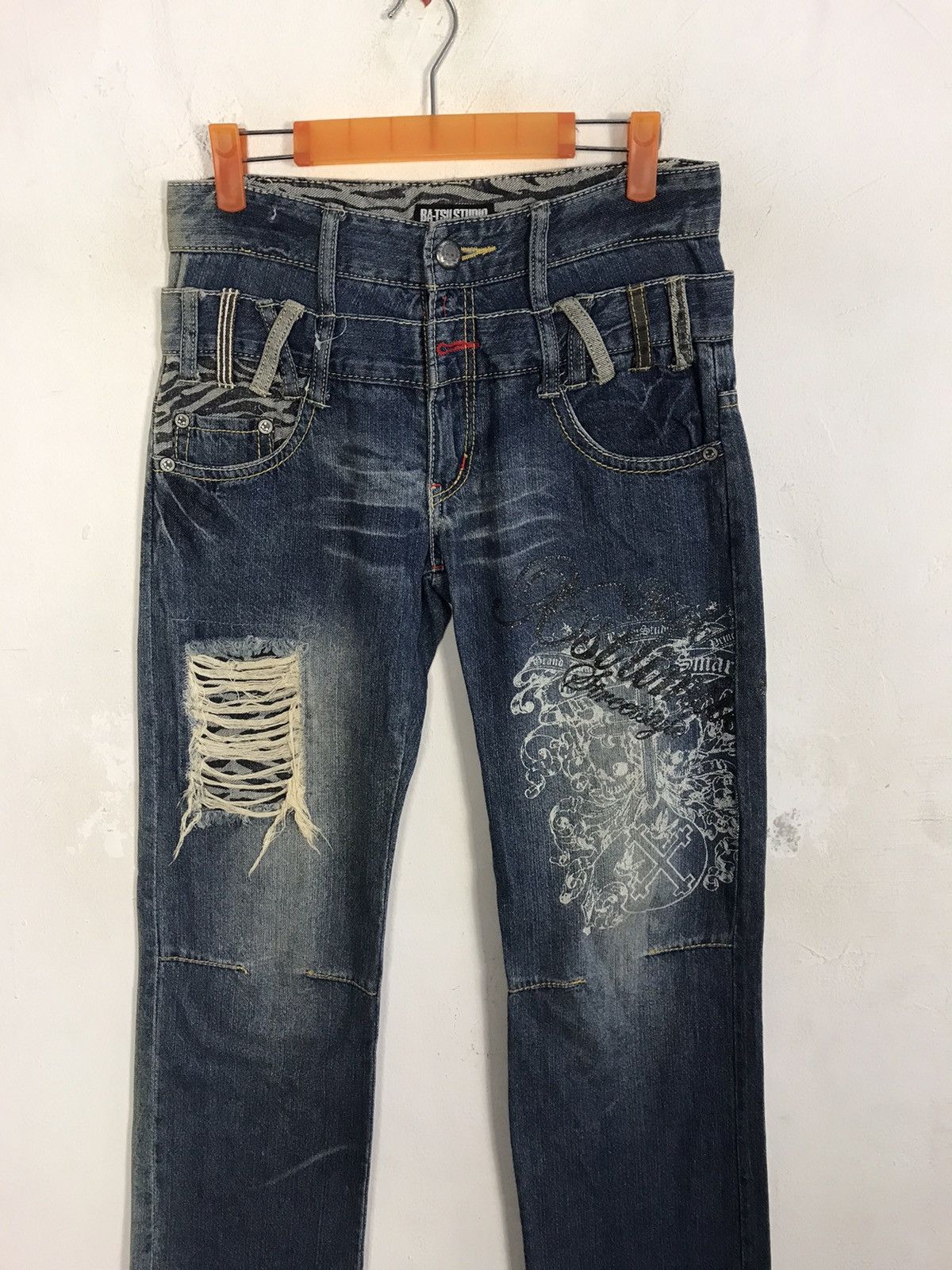 Japanese Brand Hype Japanese Brand Bat-su Studio Double Waist Denim Jeans Size US 30 / EU 46 - 3 Thumbnail