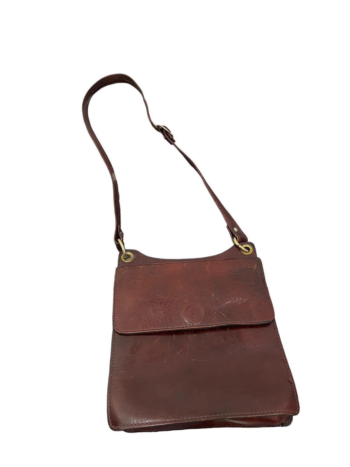 Genuine Leather Full Leather Patina Vtg Unknown Japan Bag Cross Body 1🟩 Size ONE SIZE - 14 Thumbnail
