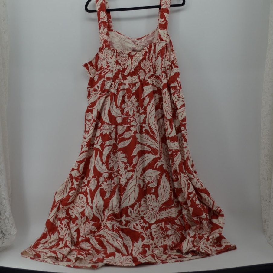 Other Who What Wear Batik Floral Aurora Red Dress Boho Plus Sz 1X Size XL / US 12-14 / IT 48-50 - 14 Thumbnail