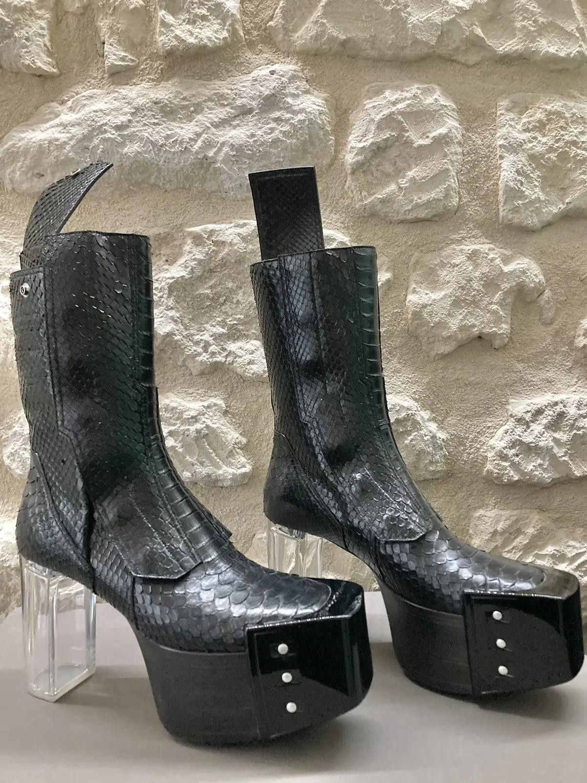 Rick Owens Rick Owens Python Fogpocket Beveled Platform Boots Size US 9 / EU 42 - 12 Thumbnail