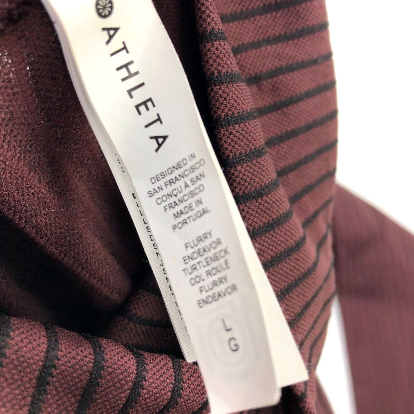 Athleta Athleta Pullover Top Womens Turtleneck Maroon Striped Athleisure MINT Flurry Endeavor L Activewear Casual Shirt Size L / US 10 / IT 46 - 3 Thumbnail