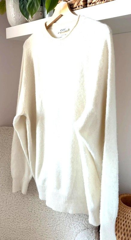 Cos 100% cashmere sweater jumper ecru thick weave vintage Size M / US 6-8 / IT 42-44 - 5 Thumbnail