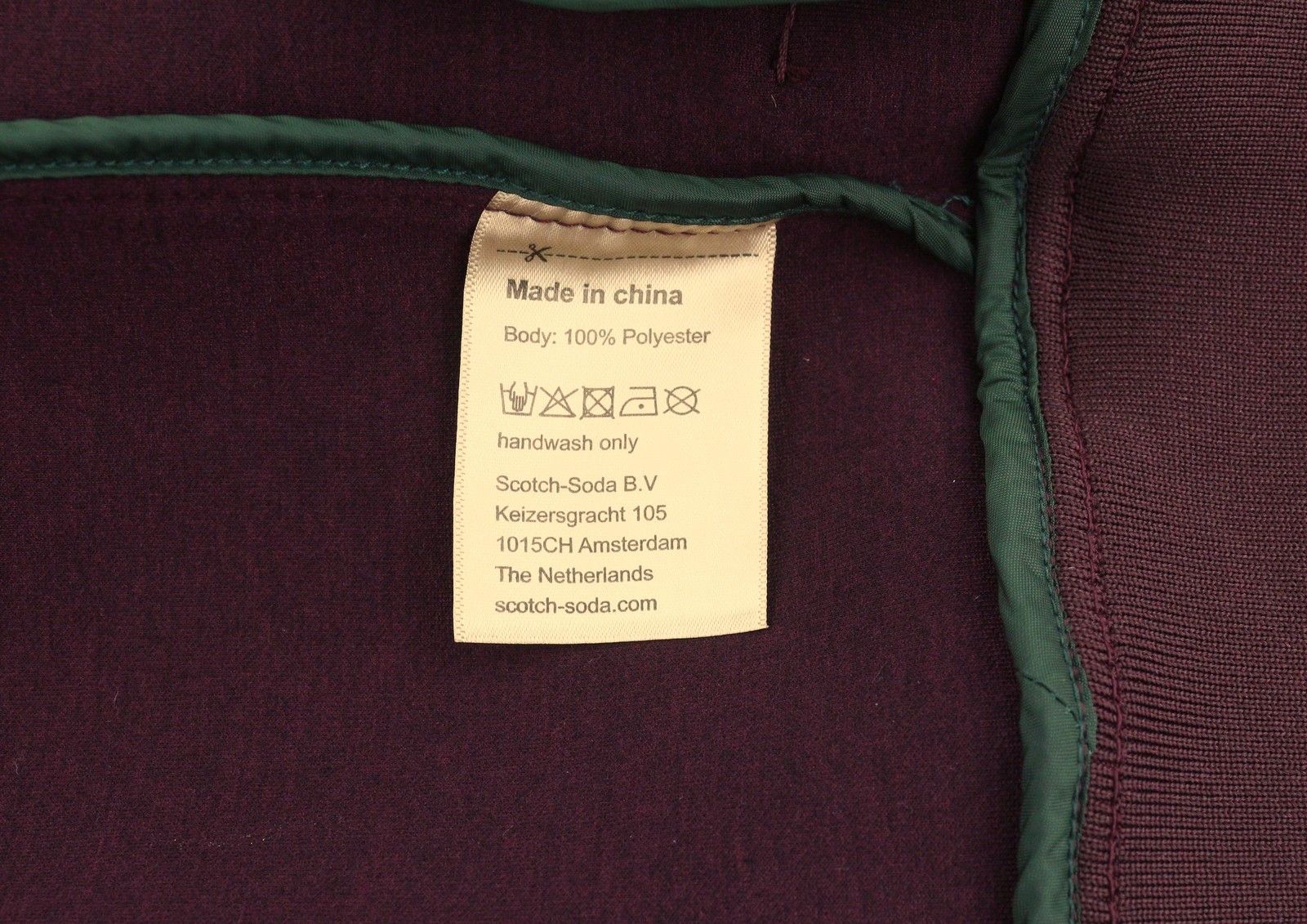 Scotch & Soda L Burgundy High Neck Zip Jacket 88540 Size US L / EU 52-54 / 3 - 9 Thumbnail