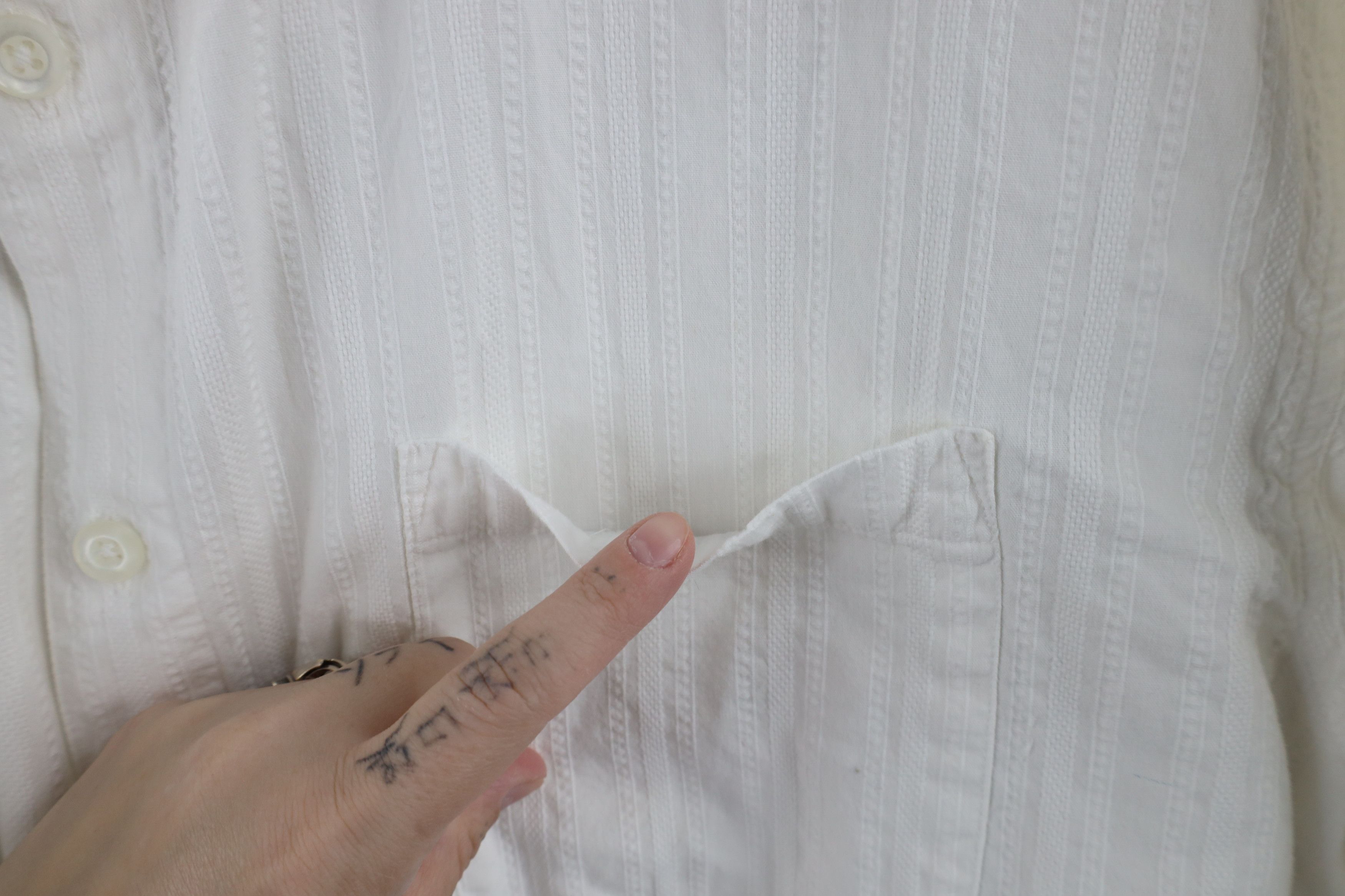 Vintage Vintage 90s Streetwear Collared Button Shirt White Cotton Size US XXL / EU 58 / 5 - 4 Thumbnail