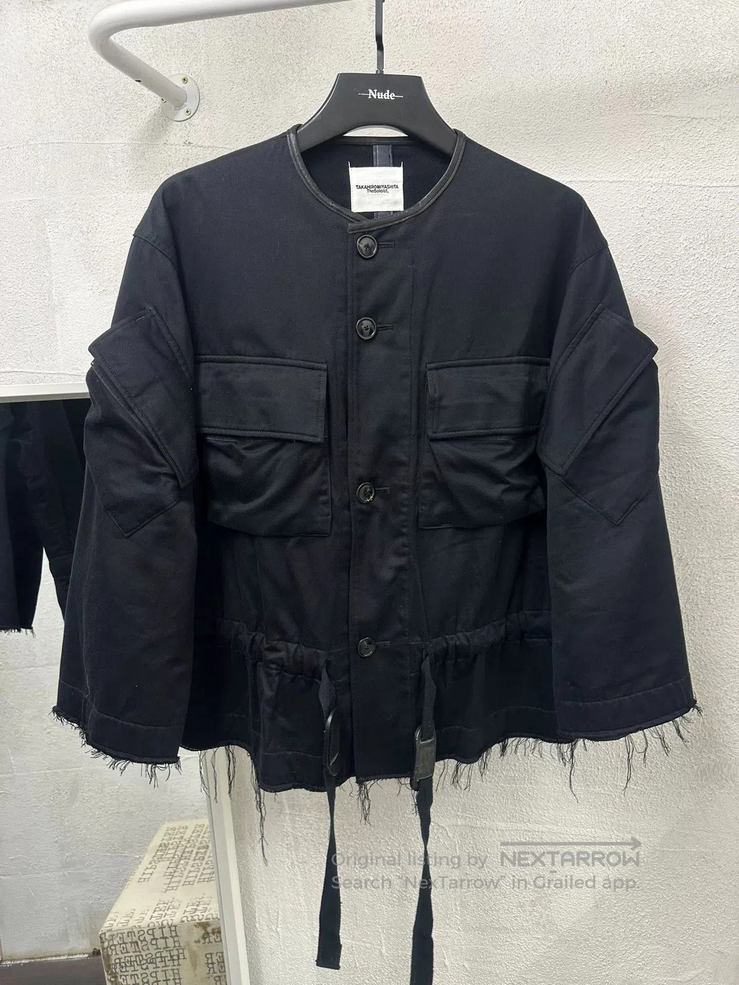 Takahiromiyashita The Soloist. black oversized jacket with frayed hem. Size US L / EU 52-54 / 3 - 1 Thumbnail