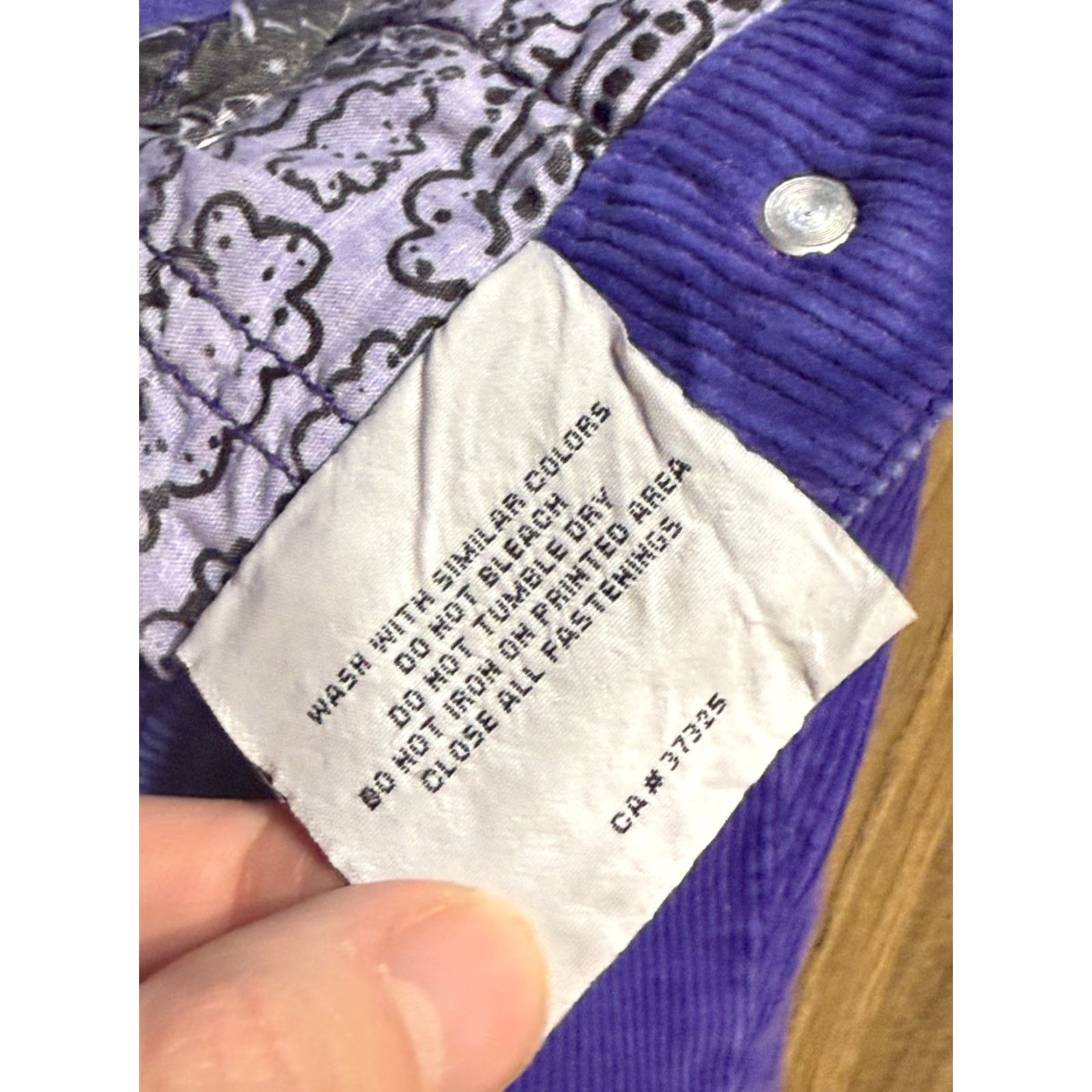 Denime Nikita Denim Pants Womens 29 Purple Corduroy Low Rise Pants Casual Bohemian Regular Inseam 30in Size 29" - 6 Thumbnail