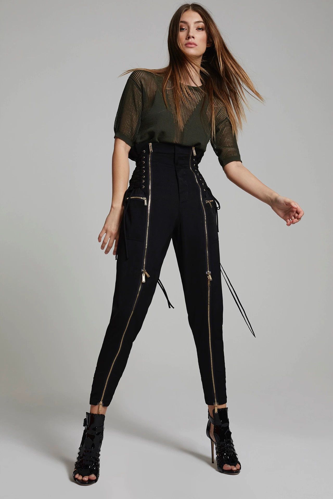 Dsquared2 Dsquared2 Women's High-Waist Multi-Zip Pants 40 IT Size 27" / US 4 / IT 40 - 1 Thumbnail
