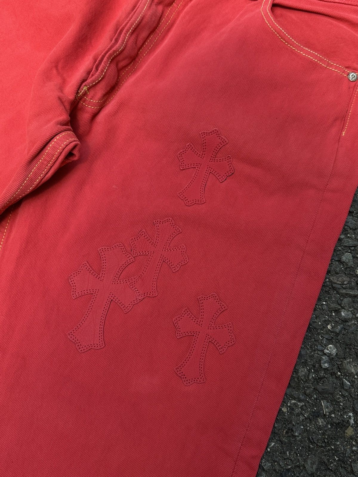 Chrome Hearts Paris Exclusive Red Patches LEVIS 501 Jeans Size US 34 / EU 50 - 7 Thumbnail