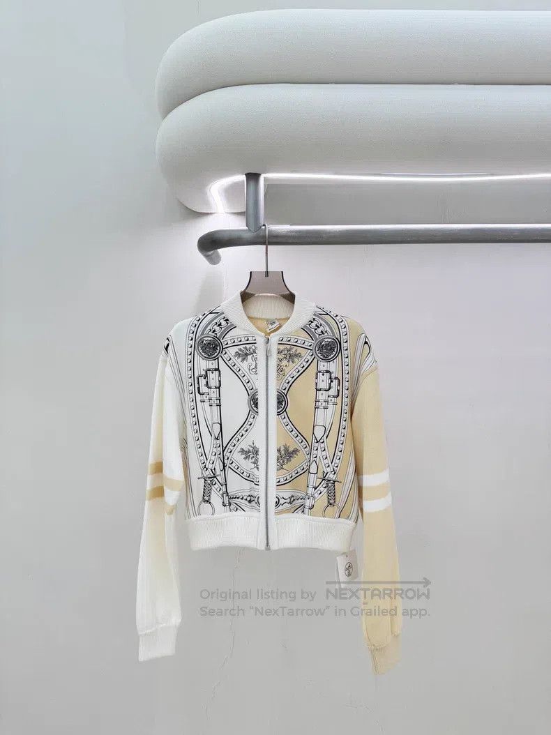 Hermes Hermes White and yellow print jacket Size XXS / US 00 / IT 34 - 1 Thumbnail