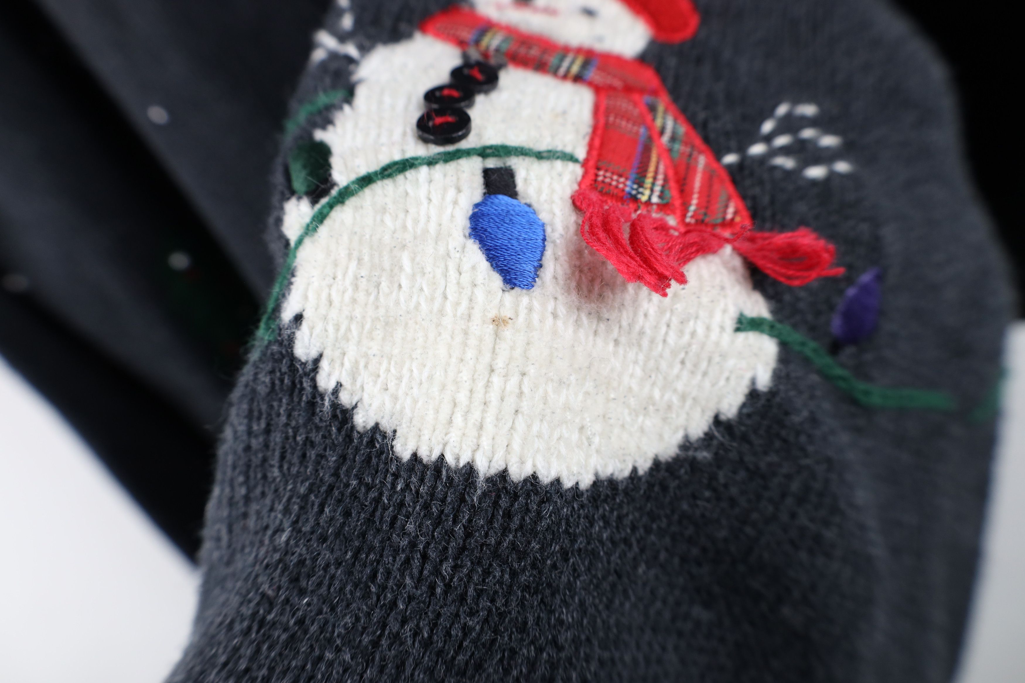 Vintage Vintage 90s Streetwear Snowman Marled Knit Full Zip Sweater Size 3XL / US 20-22 - 8 Thumbnail