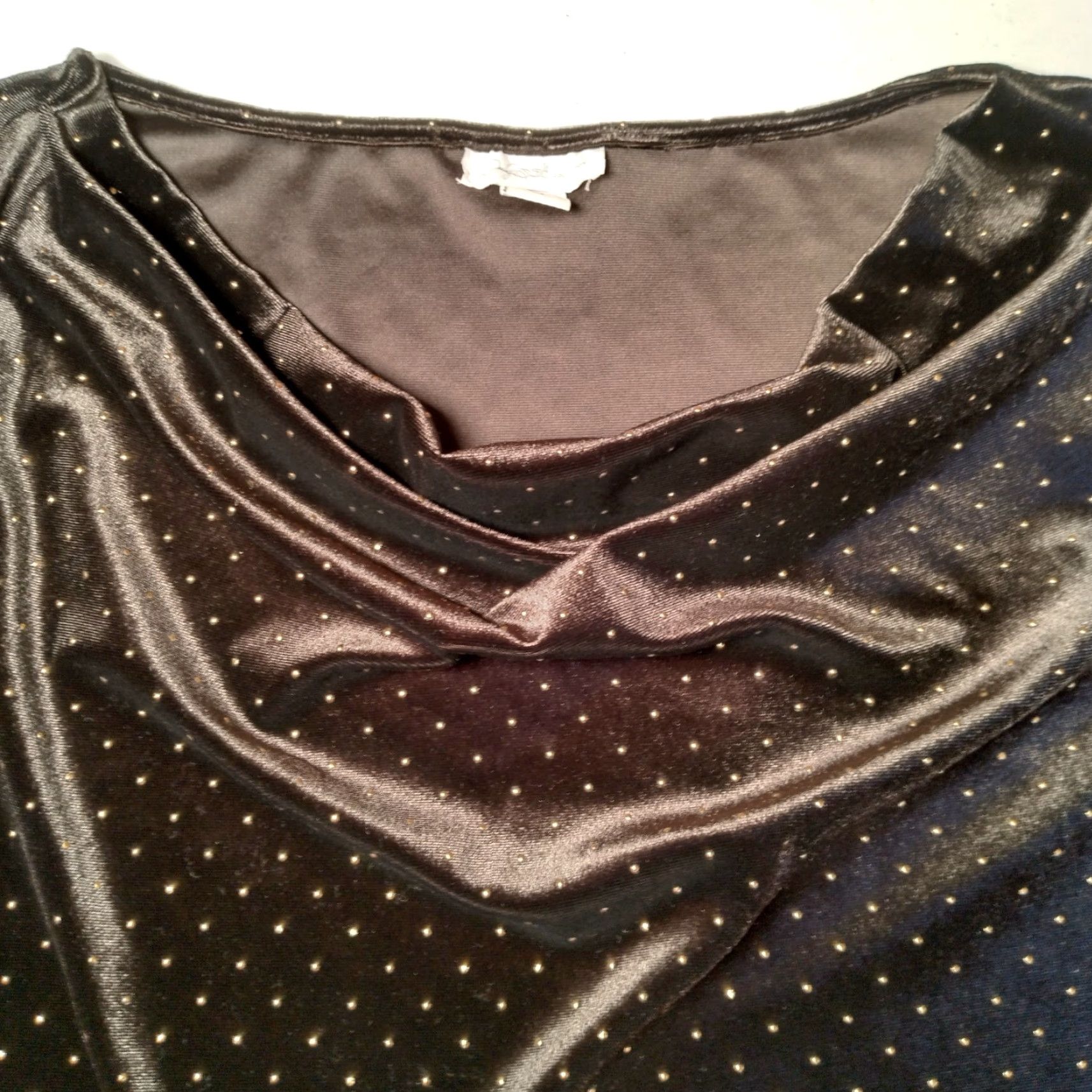 Vintage VINTAGE Jacklyn Smith Velour Shirt Women L Black Gold Studded Draped Neck Stretch Shirt Womens Regular 3/4 Sleeve Size L / US 10 / IT 46 - 6 Thumbnail