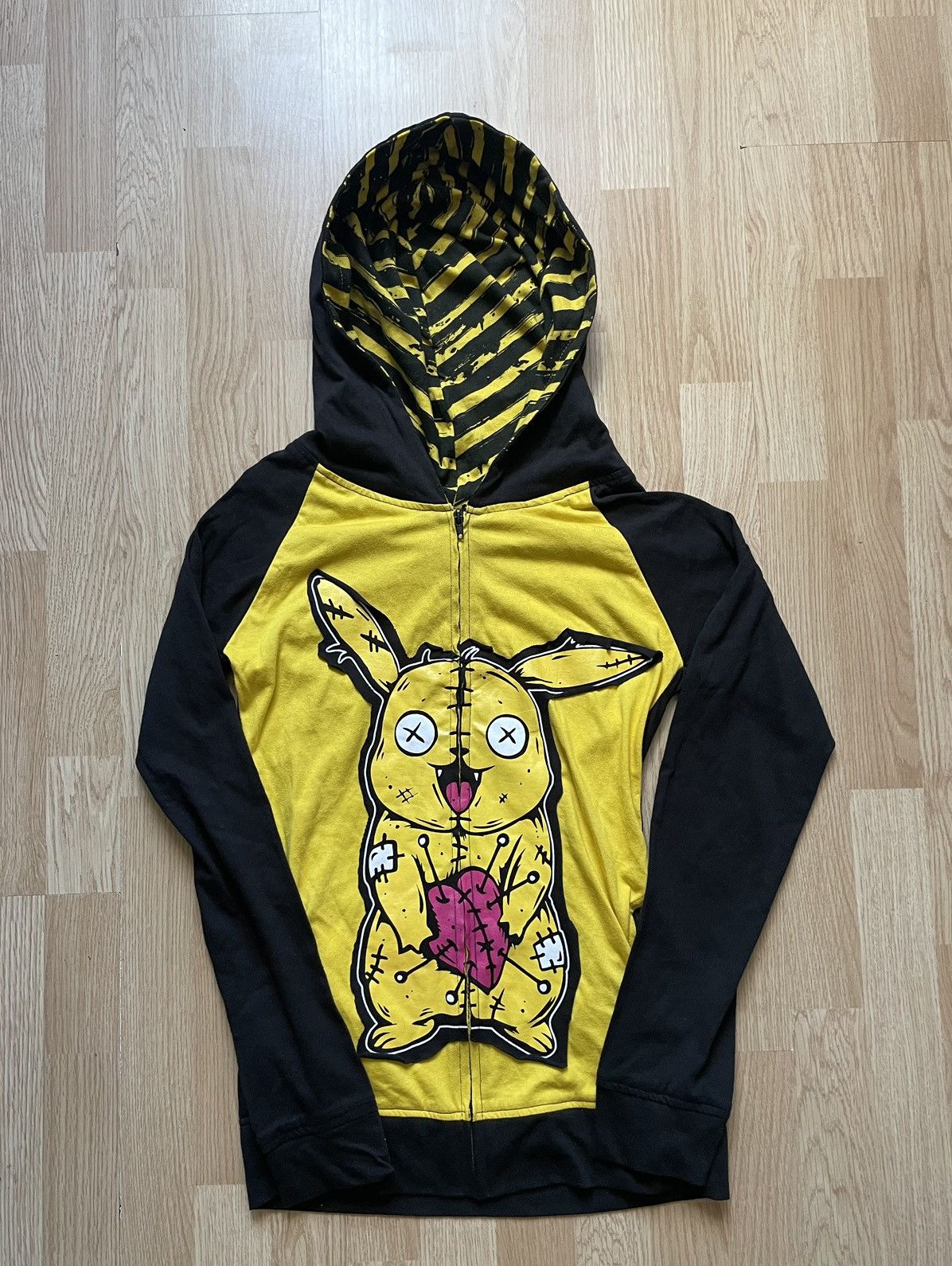 image of Ne Net Vintage Ne-Net Style Scene Emo Y2K Zip Up in Yellow, Men's (Size Small)