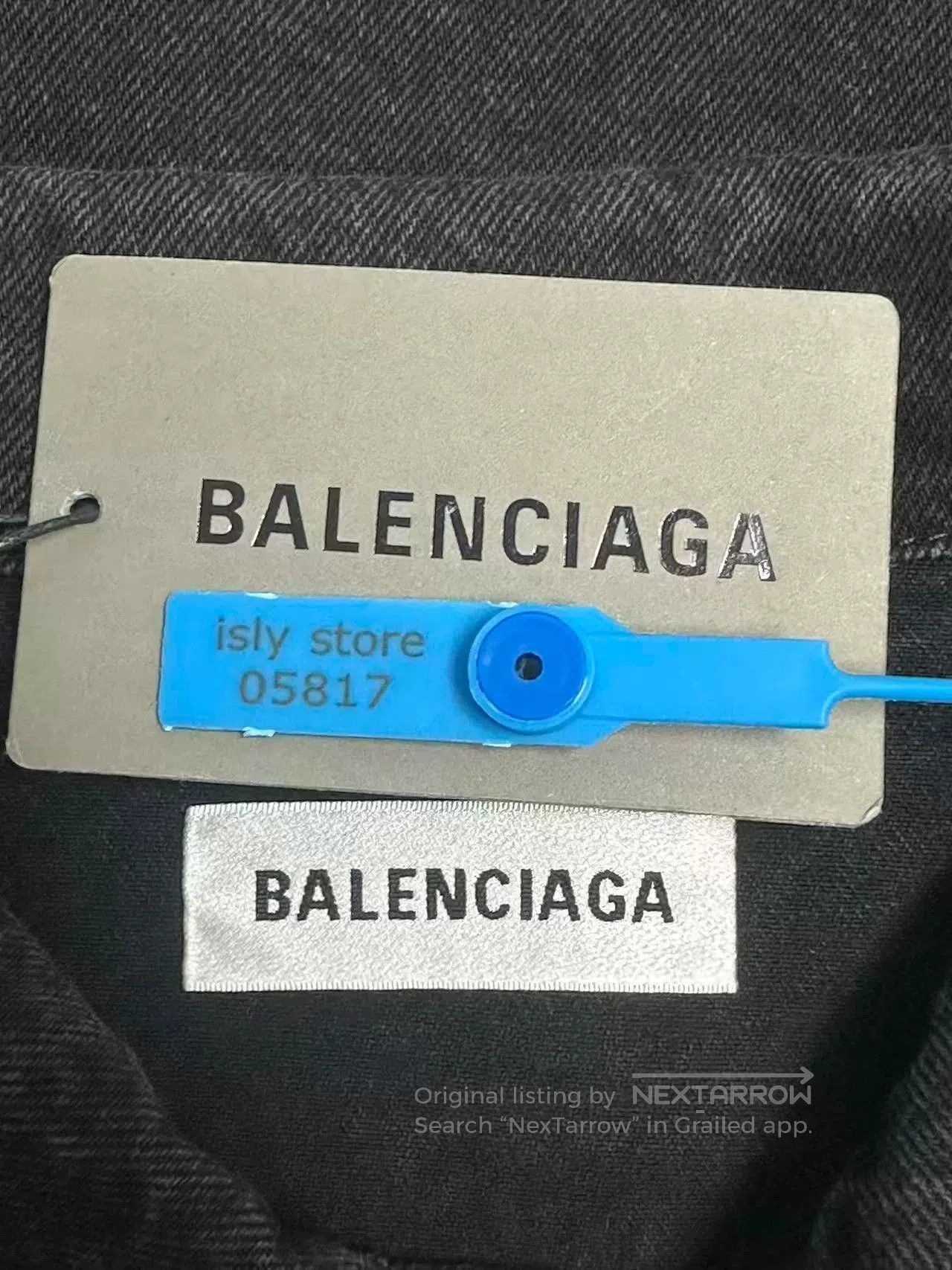 Balenciaga Balenciaga Logo Long-Sleeve Collared Denim Jacket. Size XS / US 0-2 / IT 36-38 - 4 Thumbnail