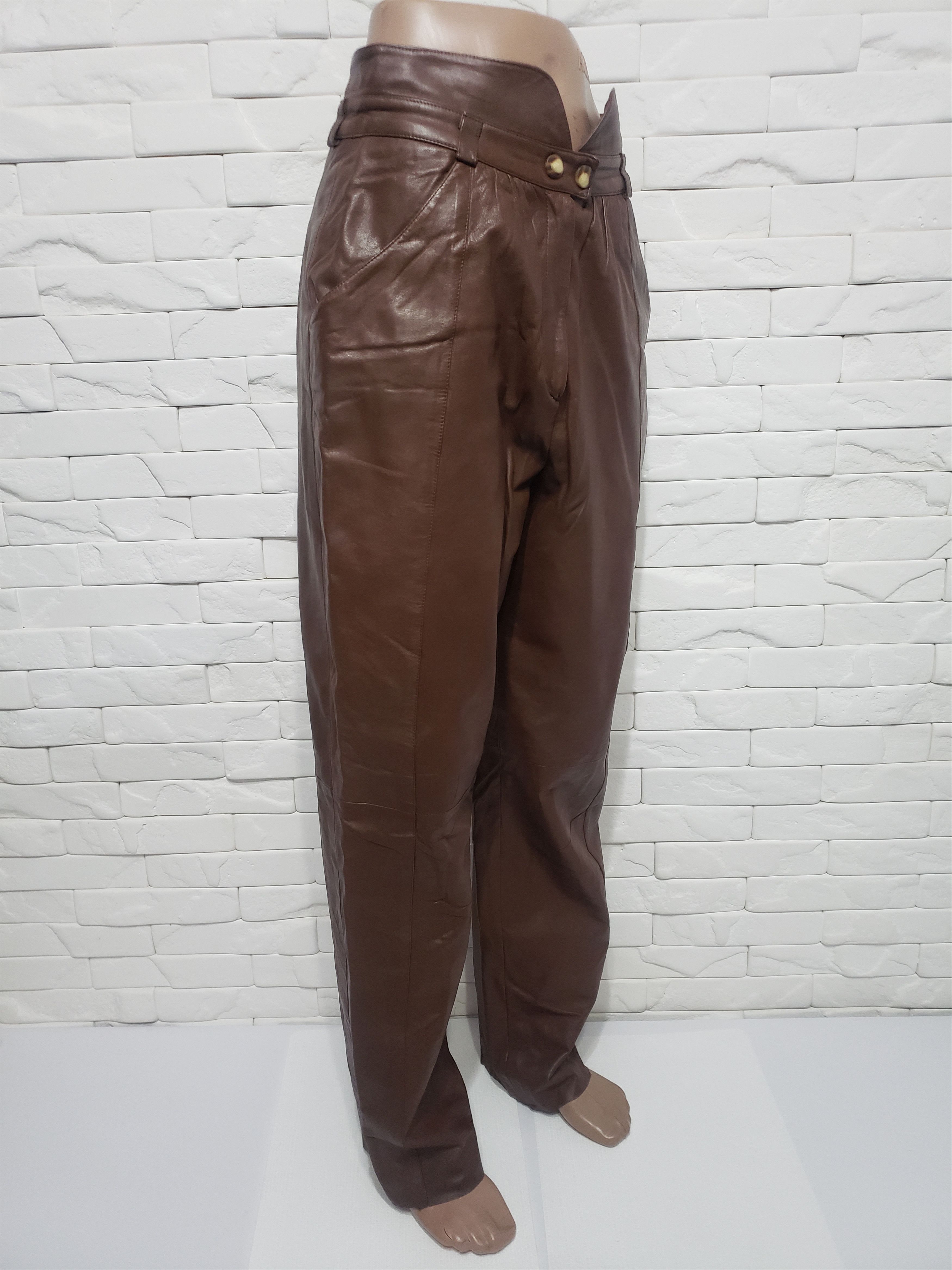 Genuine Leather Women's genuine leather pants. Size 28" / US 6 / IT 42 - 2 Thumbnail
