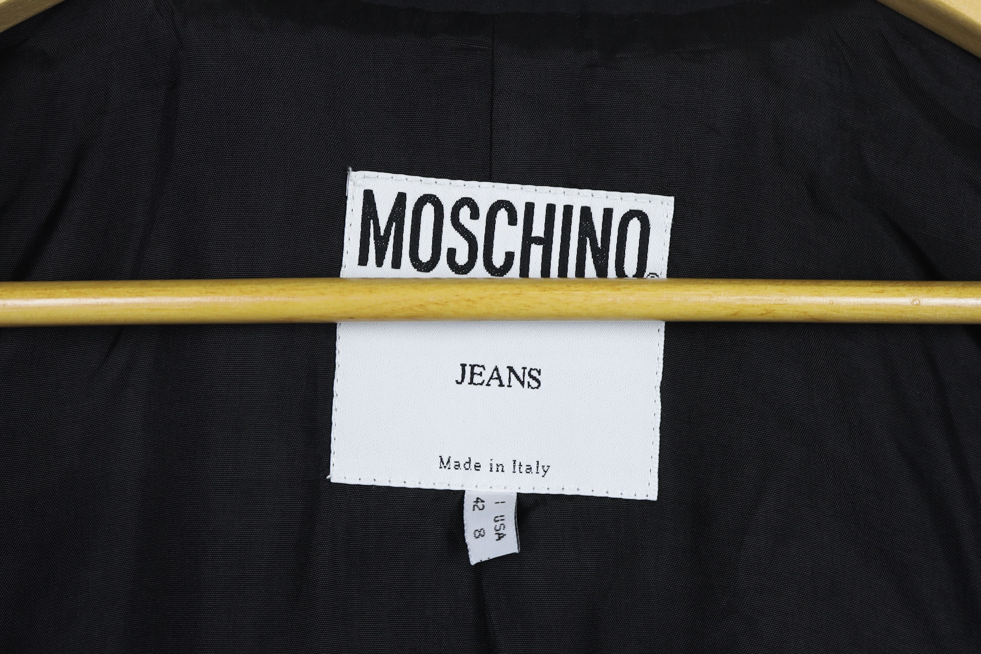 Moschino × Vintage Womens Moschino Сhiffon Reflective Details Blazer Jacket Size S / US 4 / IT 40 - 10 Thumbnail