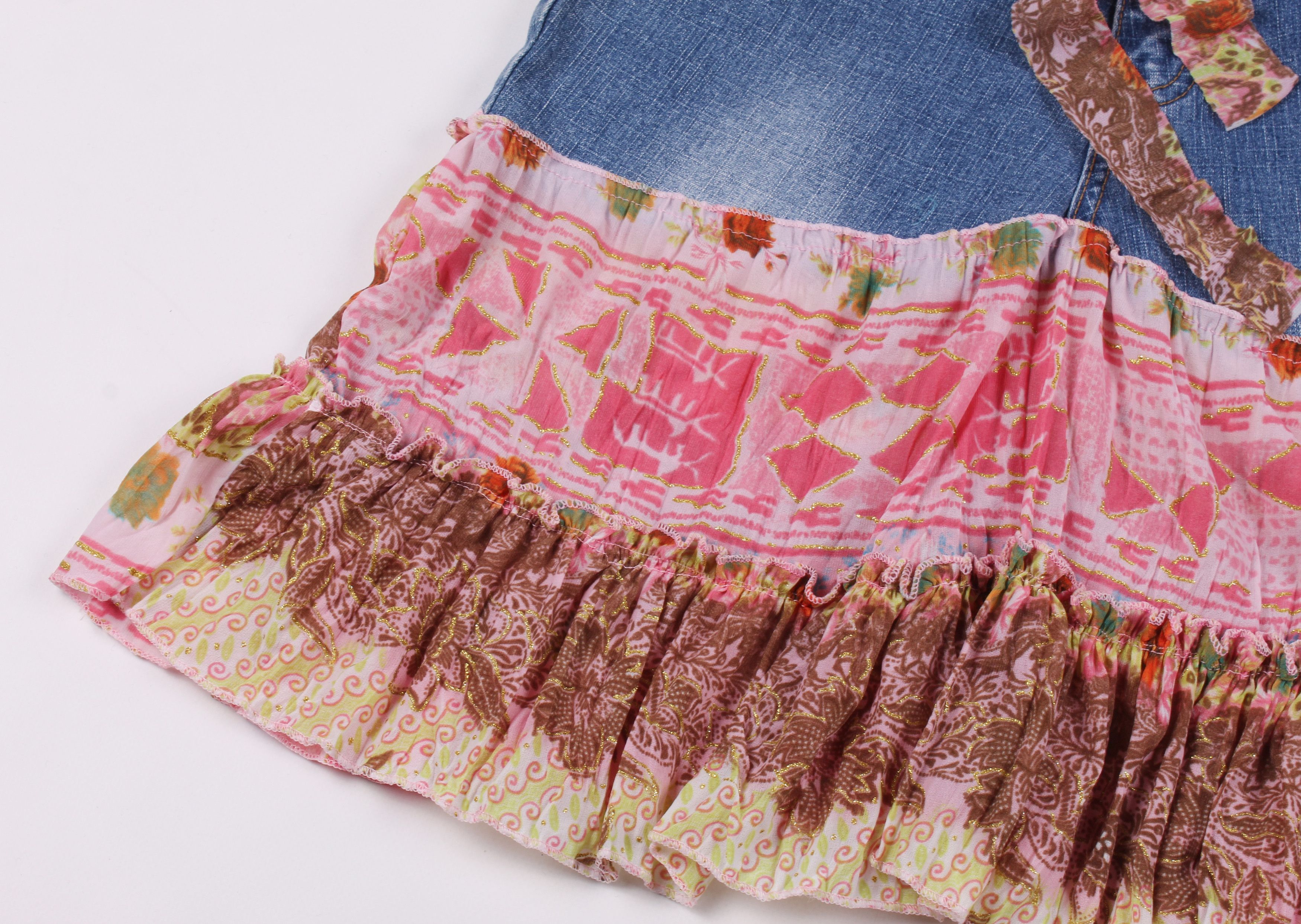Vintage Vintage Y2K Yendi Paris Boho Denim Skirt Size 26" / US 2 / IT 38 - 3 Thumbnail