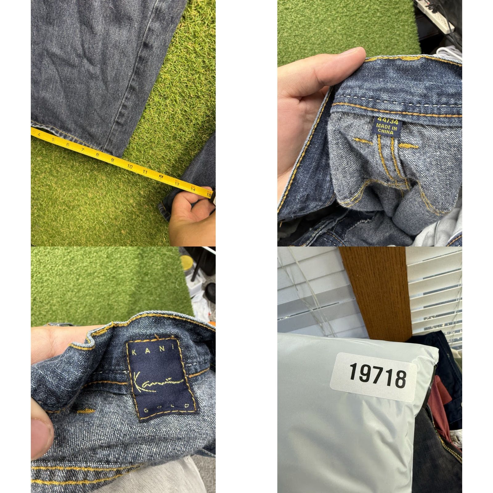 Vintage VINTAGE Helix Jeans Men 44x34 Slim Straight Cotton Denim Blue Baggy Punk Grunge 90s Buckle/Logo Accents Mens Size US 44 / EU 60 - 8 Thumbnail