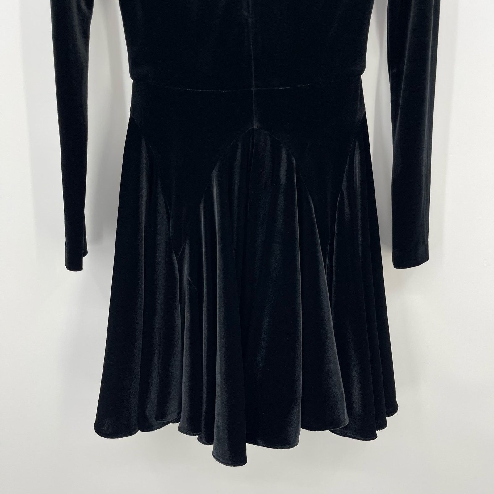 Other SELMACILEK | Black Velvet Skater Dress Long Sleeve Mini S Size S / US 4 / IT 40 - 11 Thumbnail
