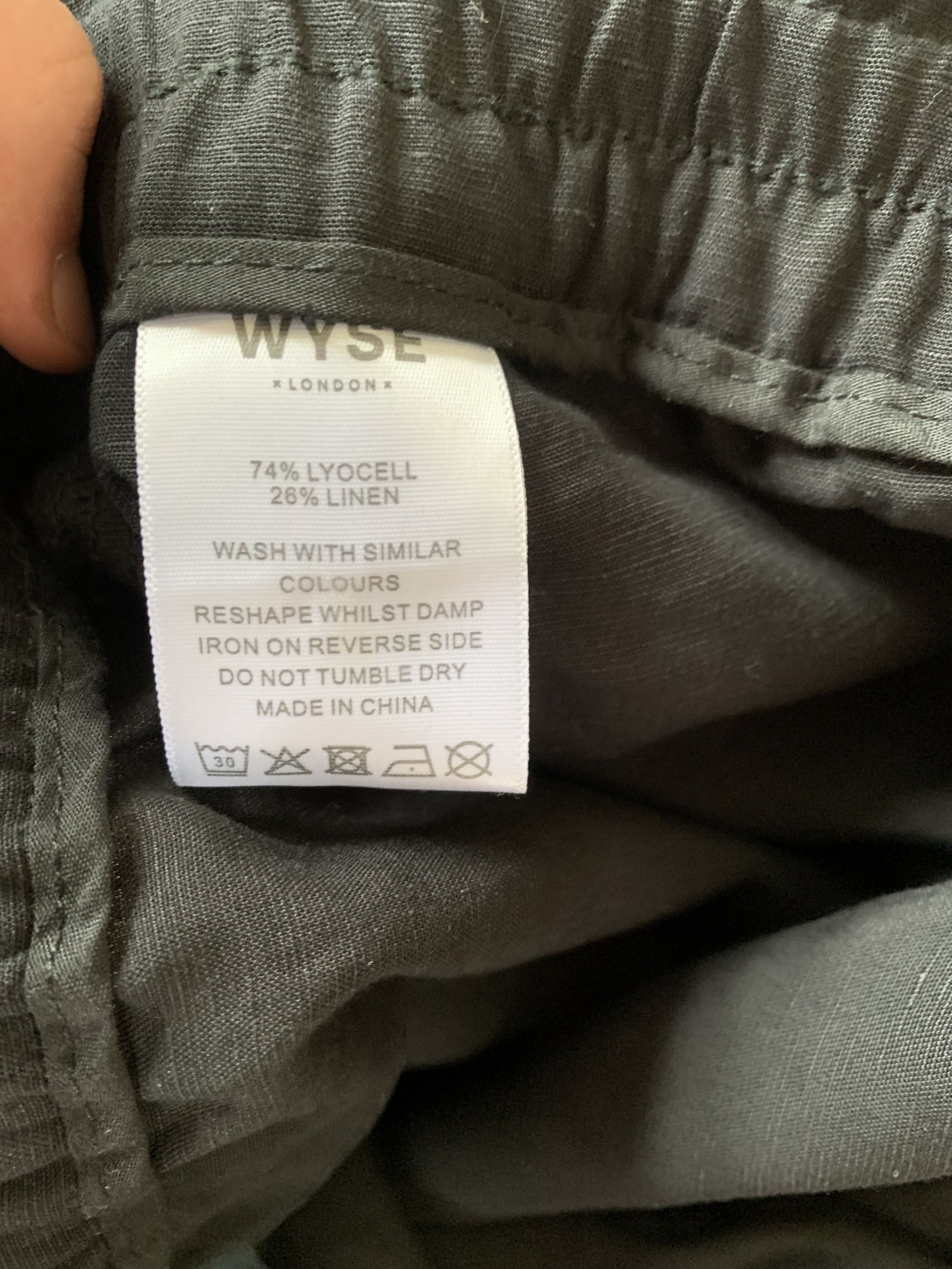 Designer Wyse London Womens Black Linen Joggers Pants Size 32" / US 10 / IT 46 - 7 Thumbnail