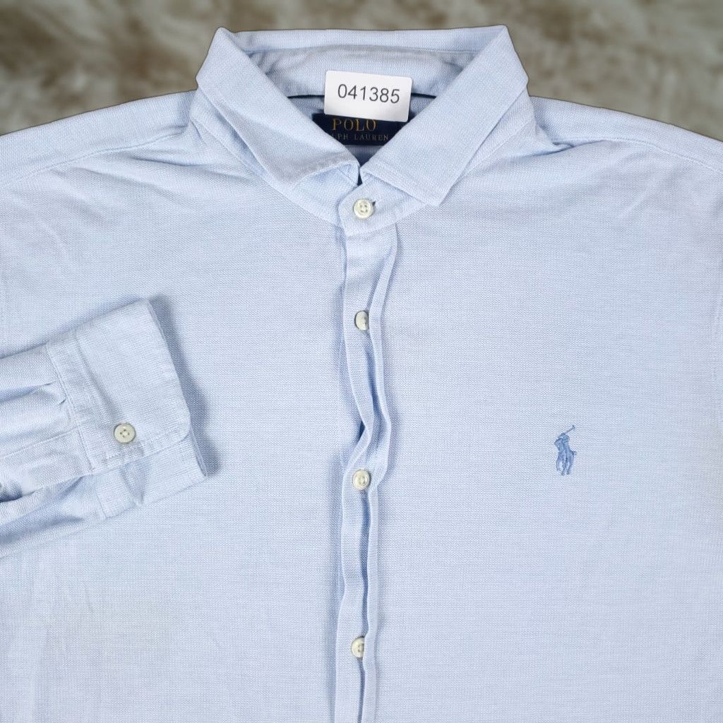 Ralph Lauren Ralph Lauren Shirt Mens XL Blue Pony Button Up Long Sleeve - Cotton Button-Down Collared Regular Fit Adult XL Blue Mens Size US XL / EU 56 / 4 - 1 Thumbnail