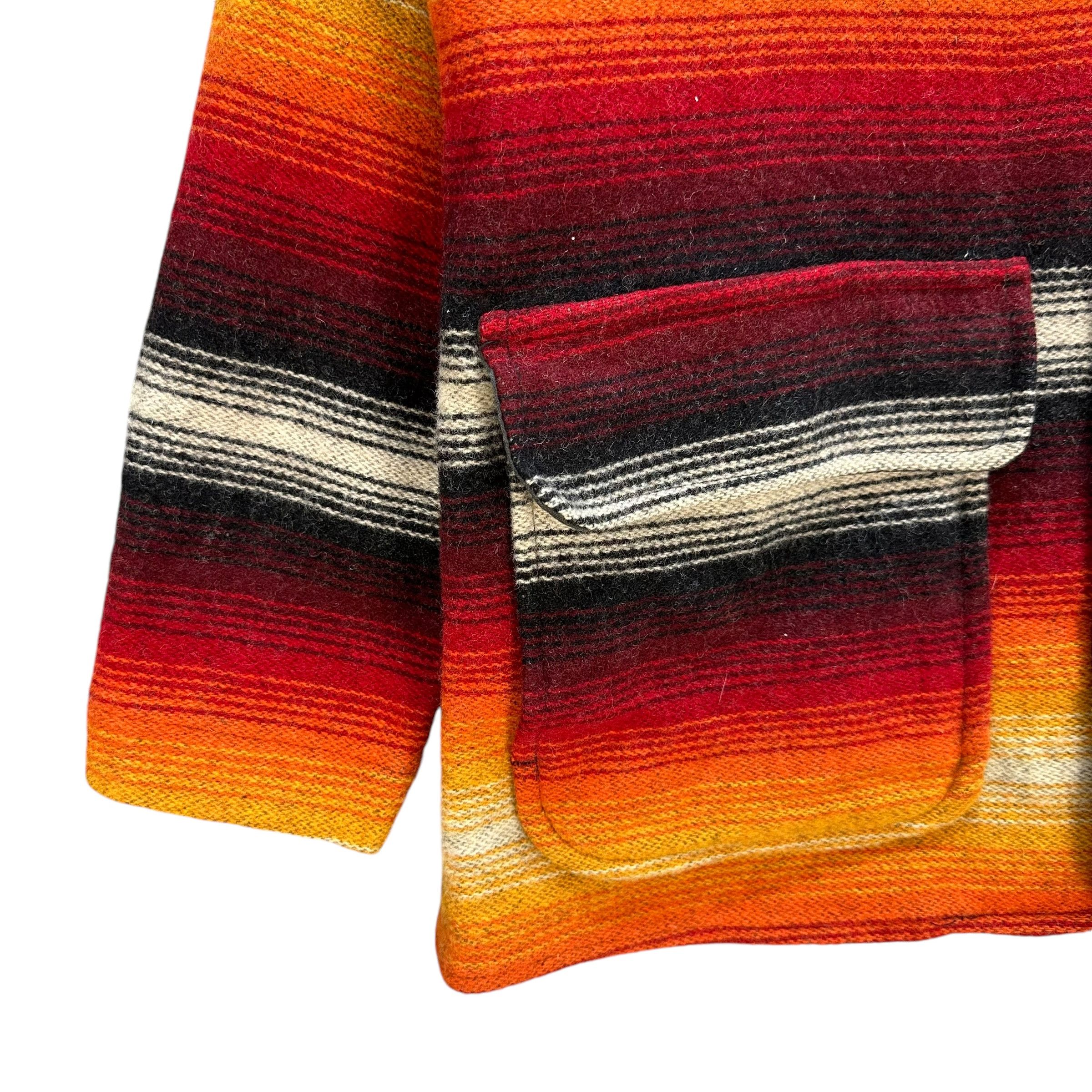 80s WOOLRICH Western Jacket Boho Fiery Sunset Hues #A56-1281