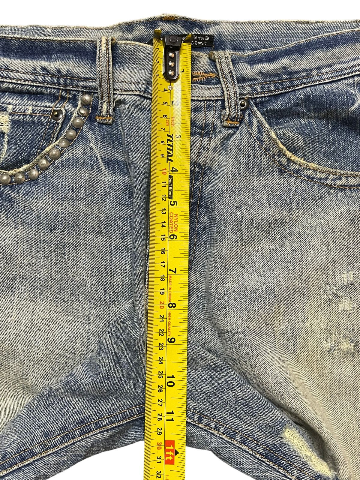 KMRii Vintage Japanese Brand Studded Faded Mud Wash Distress Loose Size US 32 / EU 48 - 15 Thumbnail