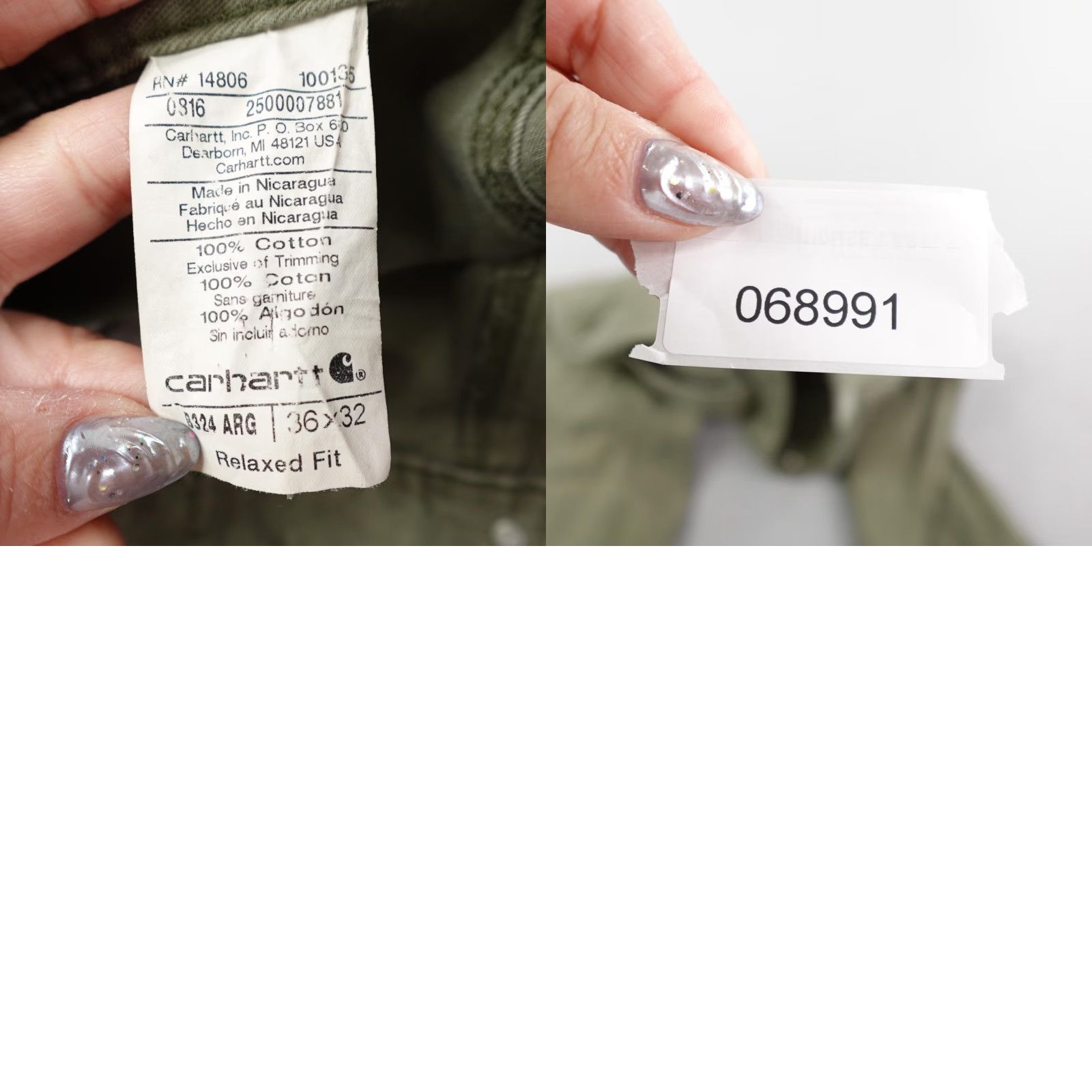 Carhartt Carhartt Pants Mens 36x32 Green Relaxed Fit Twill Carpenter Dungaree Work Washed Size US 36 / EU 52 - 10 Thumbnail