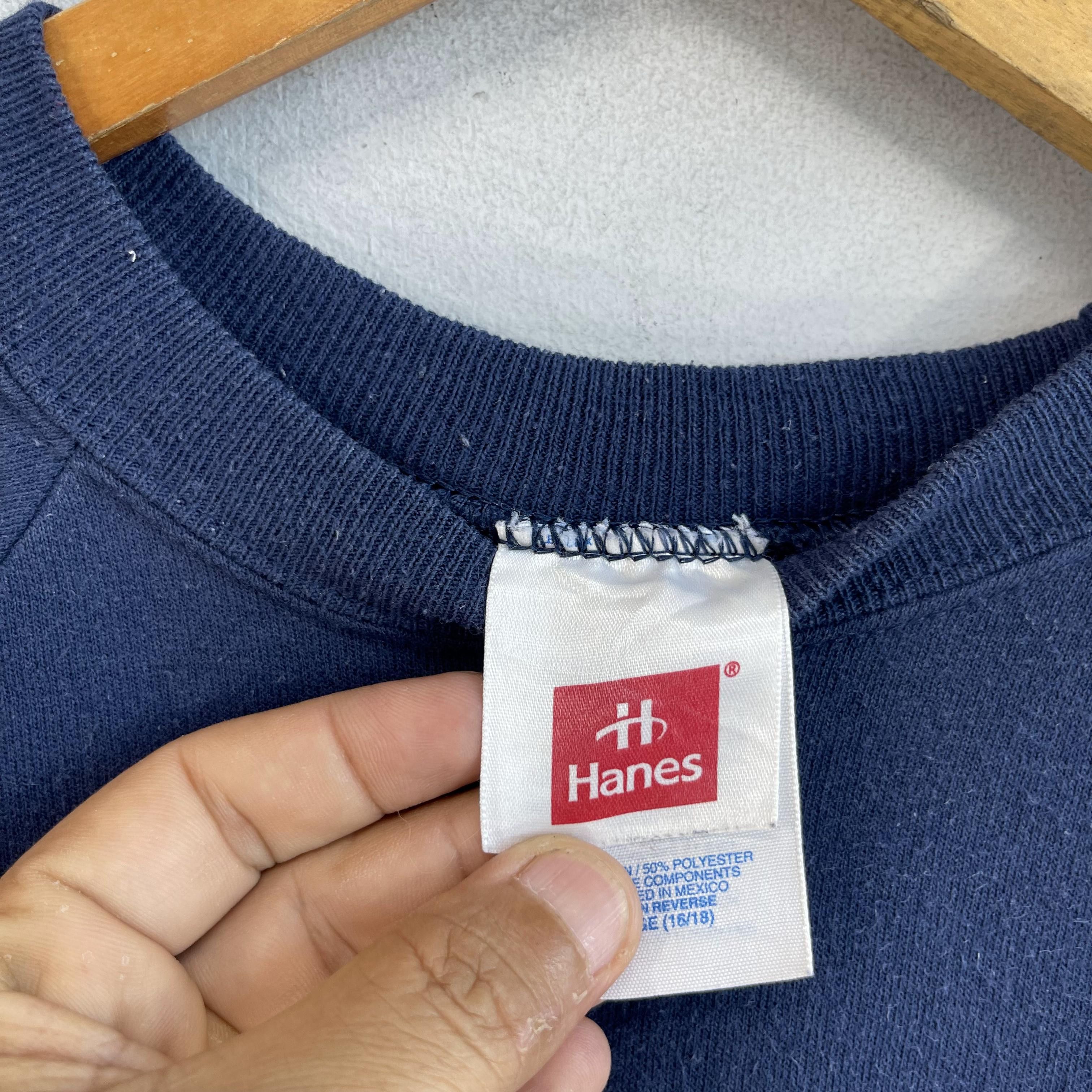 Hanes × Vintage Vintage Hanes Sportswear Plain Blue Teen Sweatshirt Size US S / EU 44-46 / 1 - 4 Thumbnail