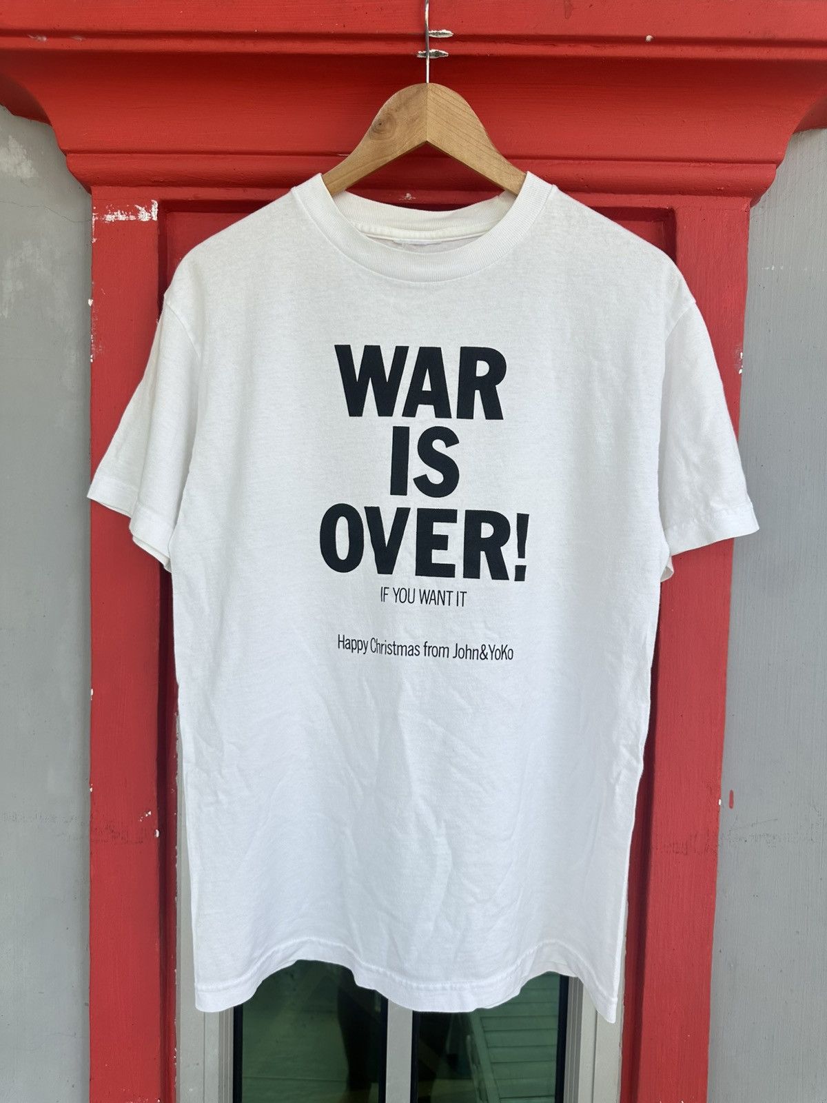 Vintage Vintage 90s WAR IS OVER! from John Lennon & Yoko Ono Tee Size US M / EU 48-50 / 2 - 1 Thumbnail