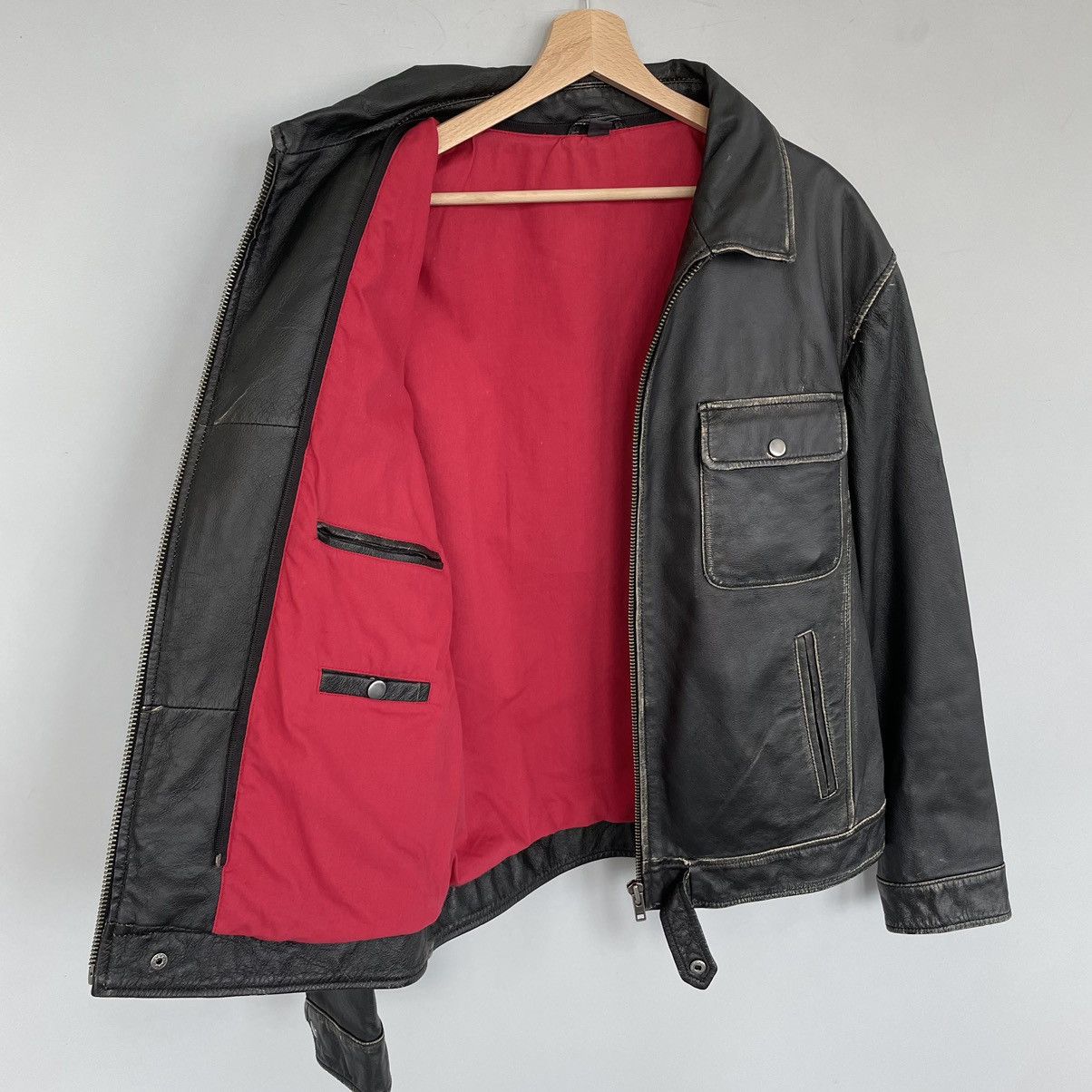 Genuine Leather 🔥RARE🔥Vintage distressed leather jacket y2k Size US M / EU 48-50 / 2 - 6 Thumbnail
